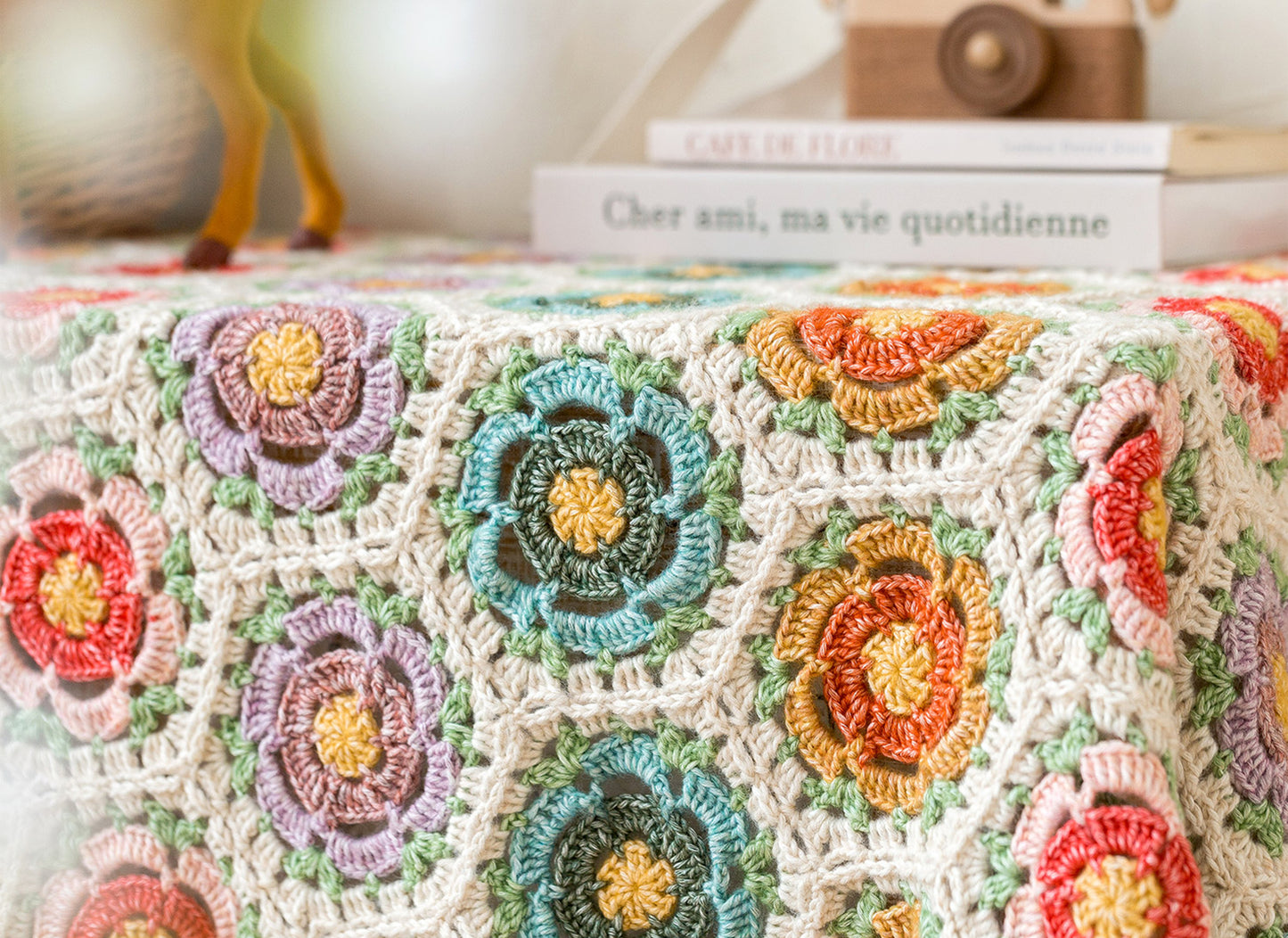 Rose Motif Blanket Crochet Pattern