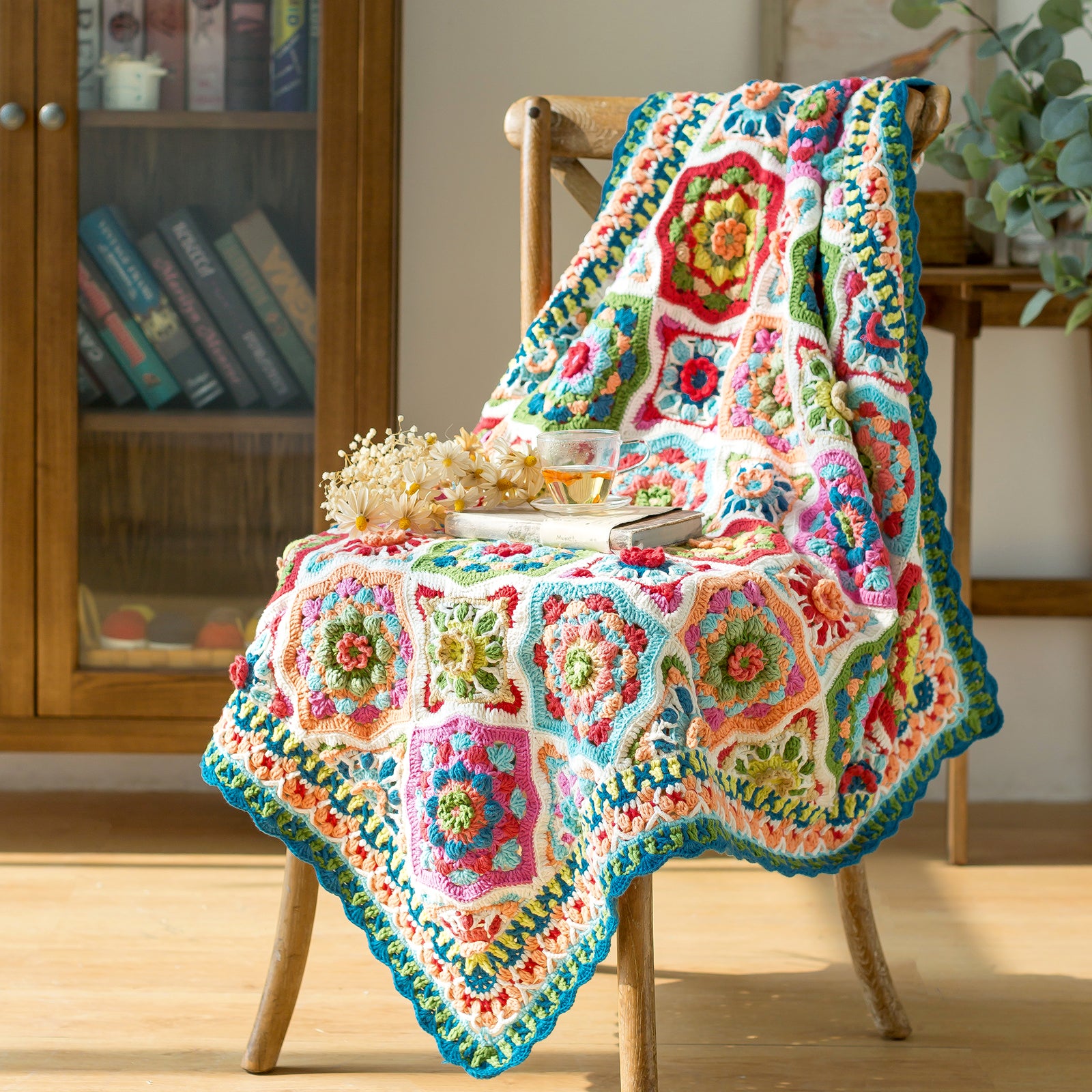 Morocco Zellige Patchwork Blanket Crochet Yarn Kit | Susan's