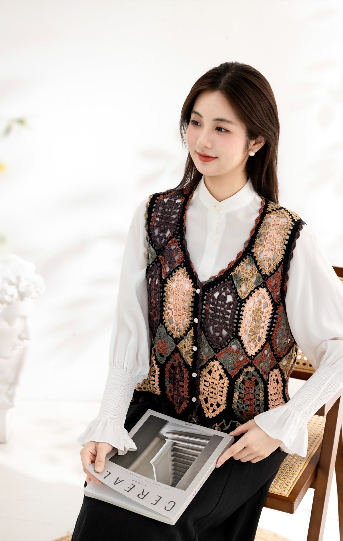Shaded Patch Vest Crochet Kit
