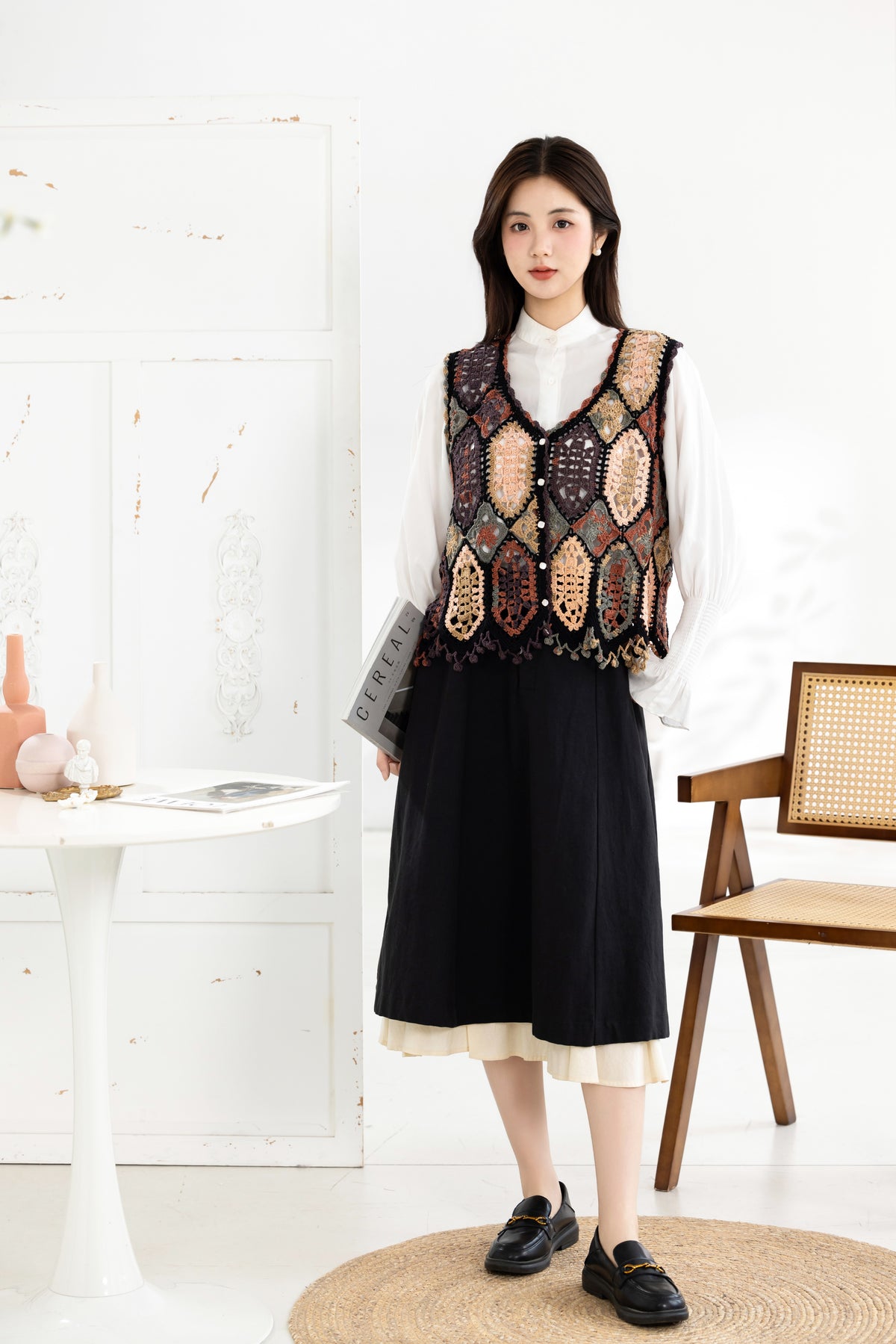 Shaded Patch Vest Crochet Kit