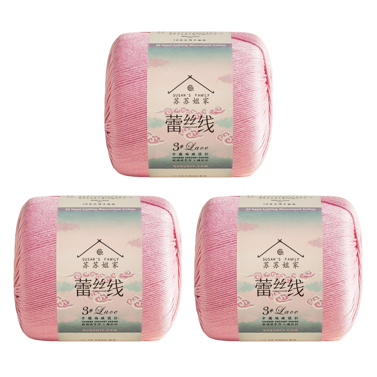 Susan's Family 3# Lace Yarn 3 Packs 【US Warehouse】