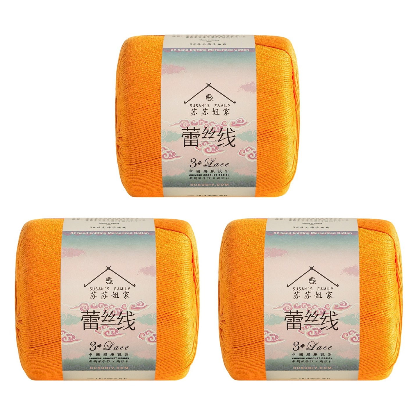 Susan's Family 3# Lace Yarn 3 Packs 【US Warehouse】