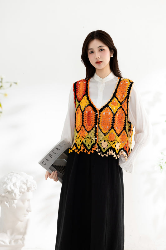 Shaded Patch Vest Crochet Pattern