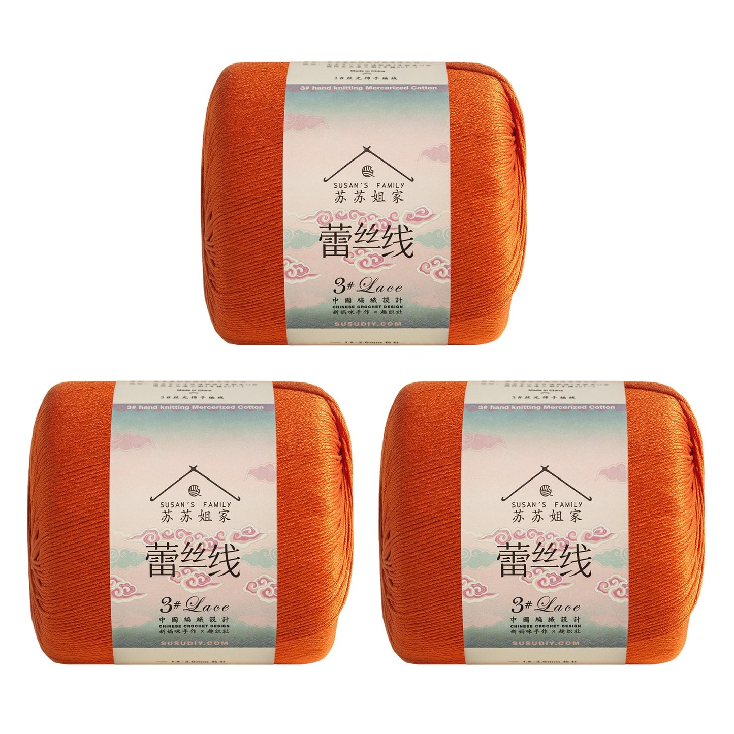 Susan's Family 3# Lace Yarn 3 Packs 【US Warehouse】