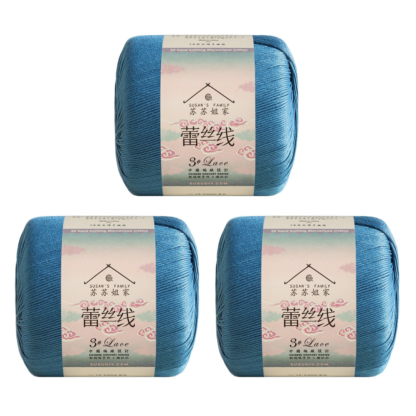 Susan's Family 3# Lace Yarn 3 Packs 【US Warehouse】