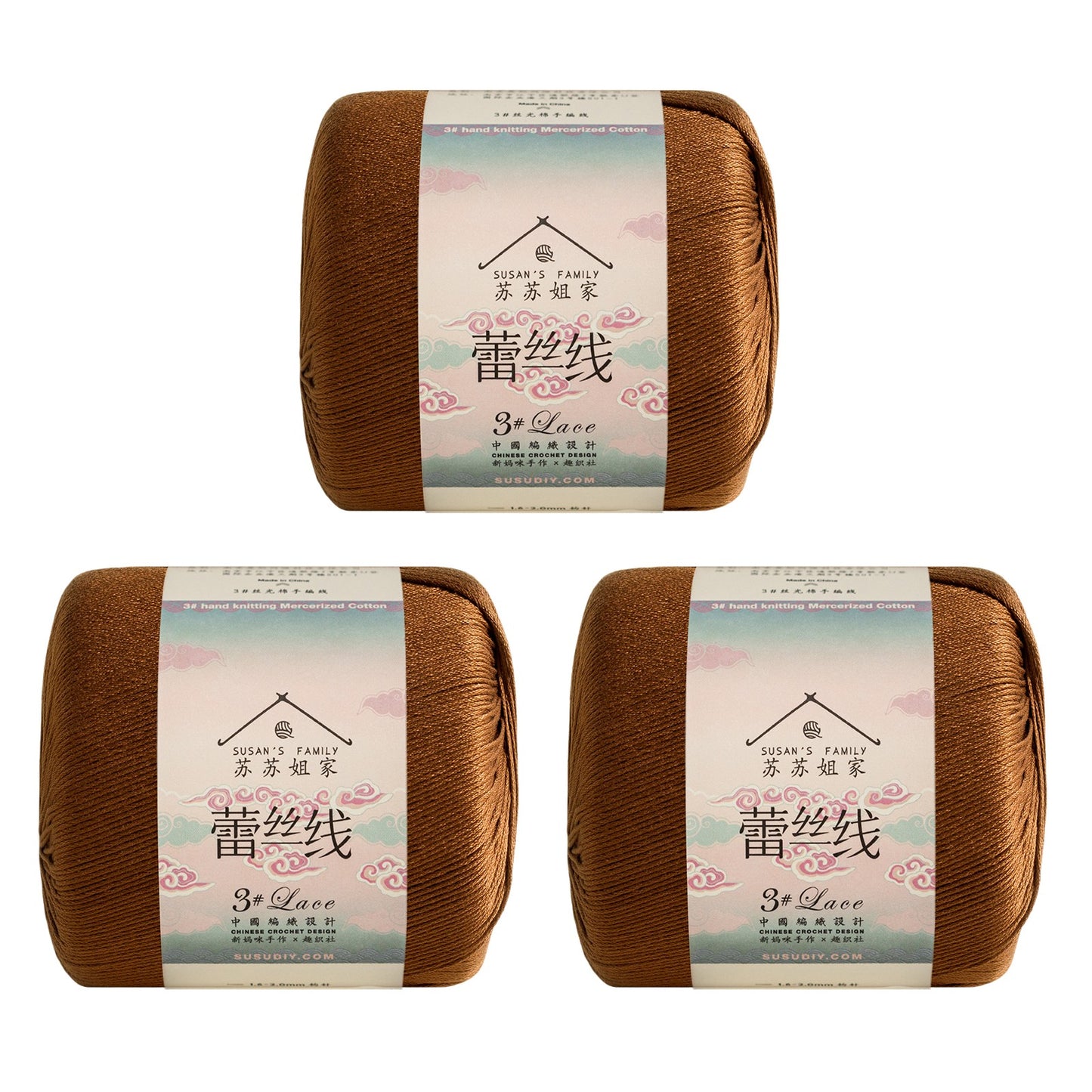 Susan's Family 3# Lace Yarn 3 Packs 【US Warehouse】