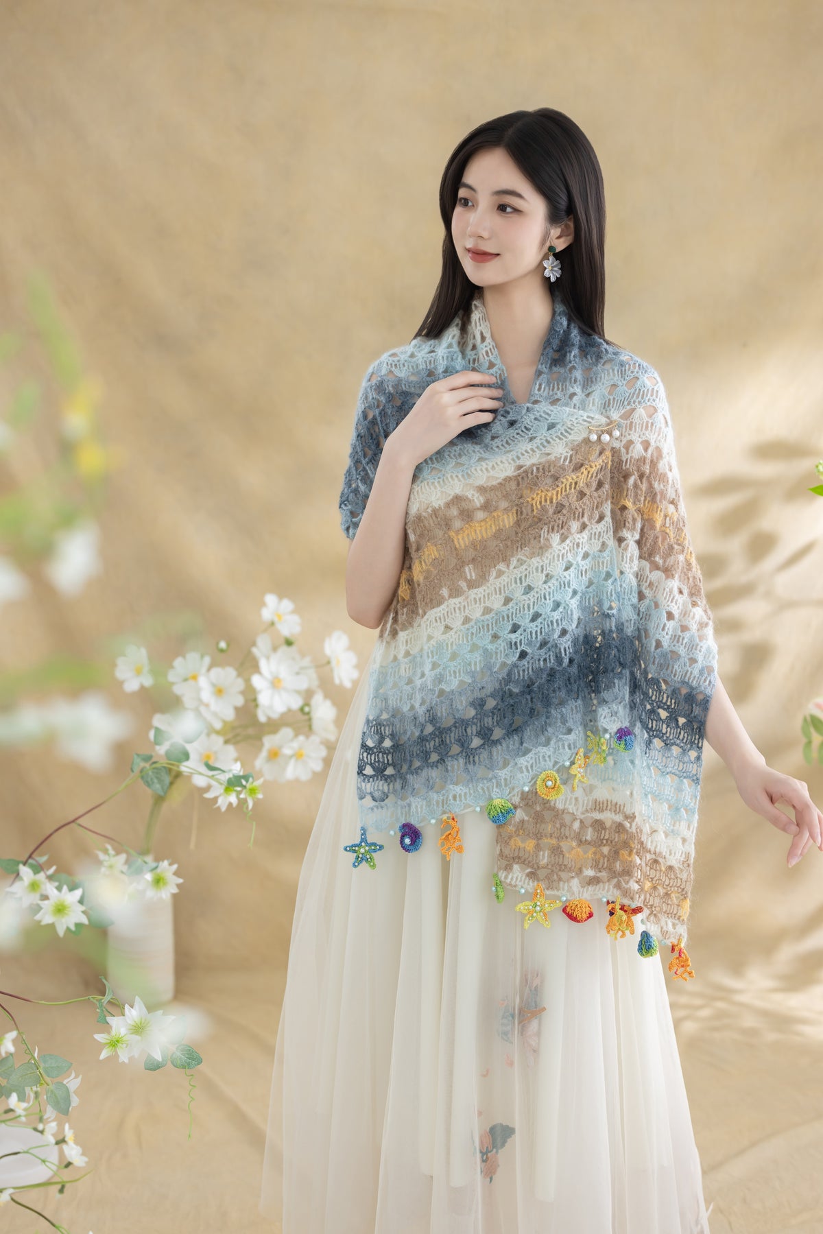 Luna Shell Shawl Crochet Kit