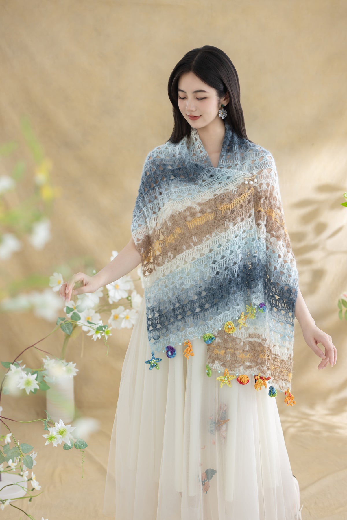 Luna Shell Shawl Crochet Kit