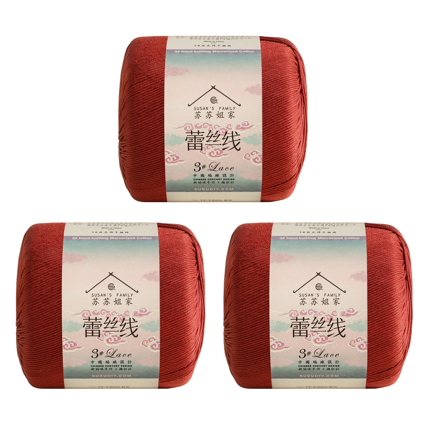 Susan's Family 3# Lace Yarn 3 Packs 【US Warehouse】
