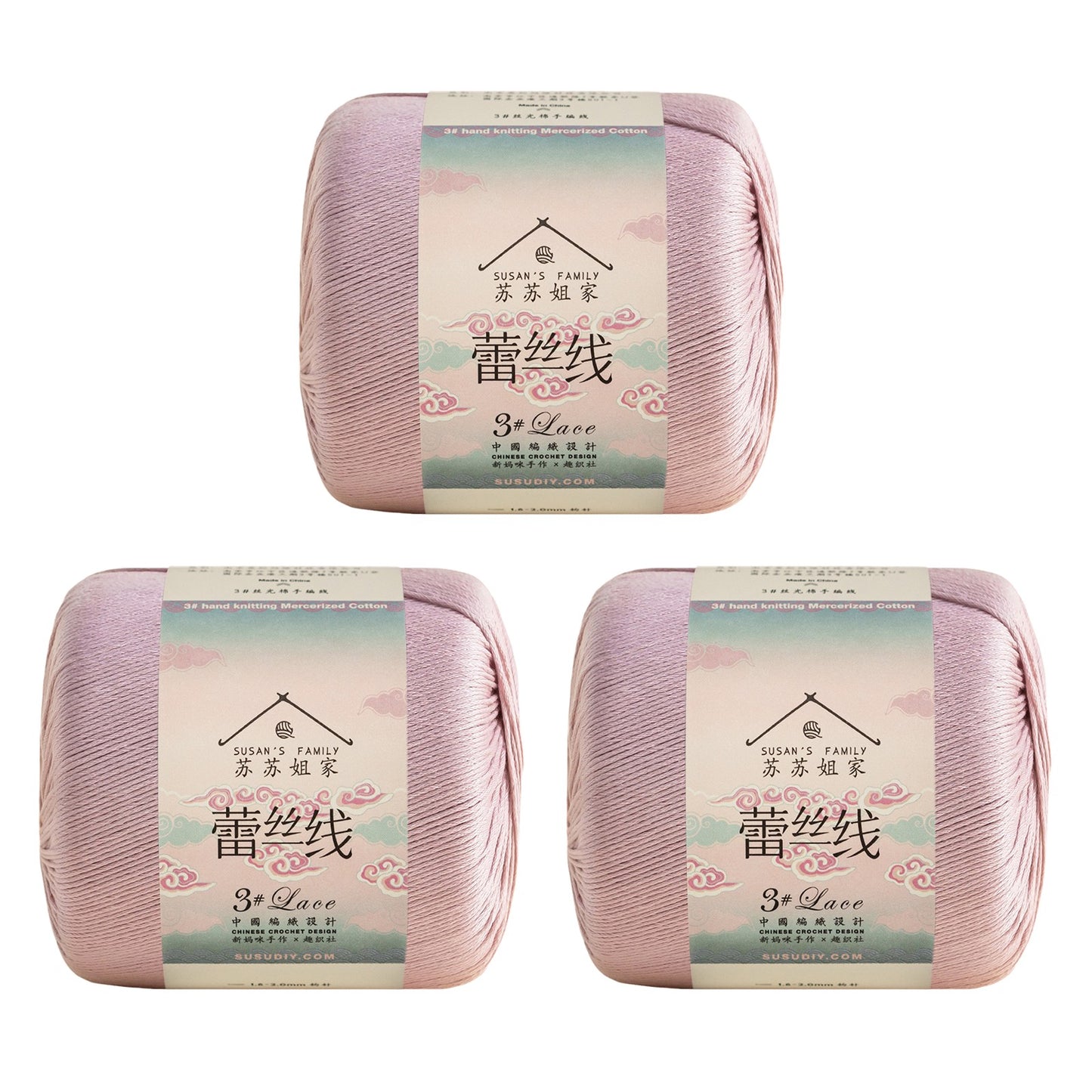 Susan's Family 3# Lace Yarn 3 Packs 【US Warehouse】
