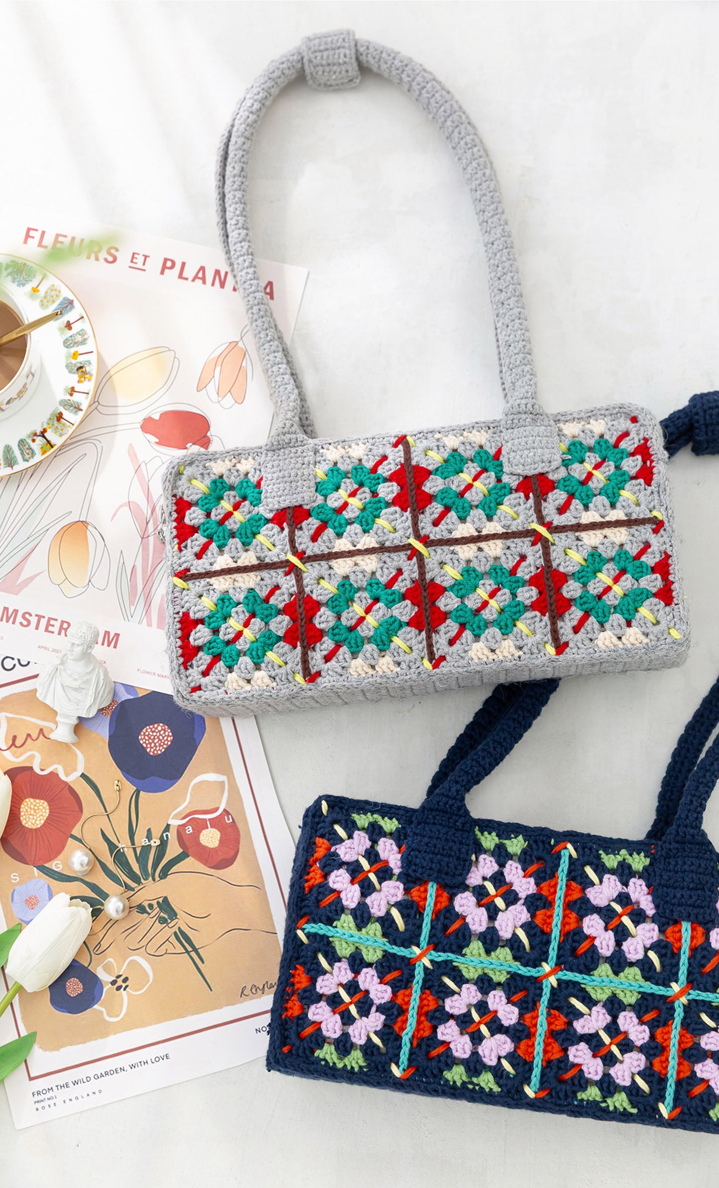 Argyle Tote Bag Crochet Pattern