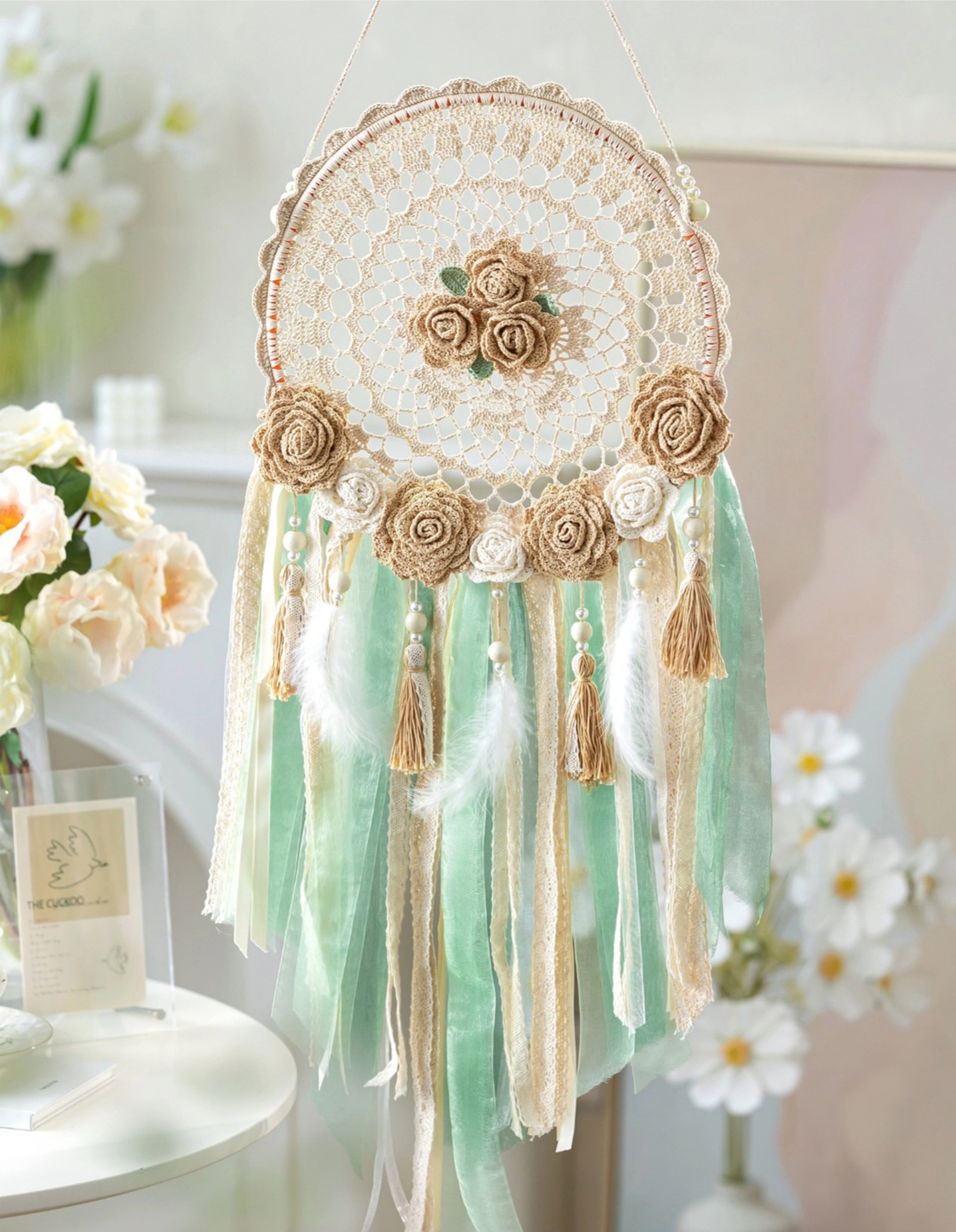 Rose Dreamcatcher Crochet Pattern | ローズのドリームキャッチャー