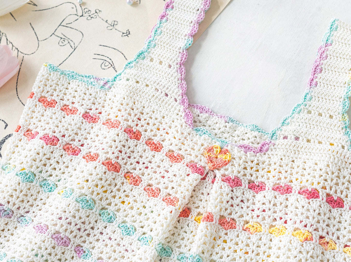 Rainbow Heart | Crochet Chart Pattern | Limited Written Instructions