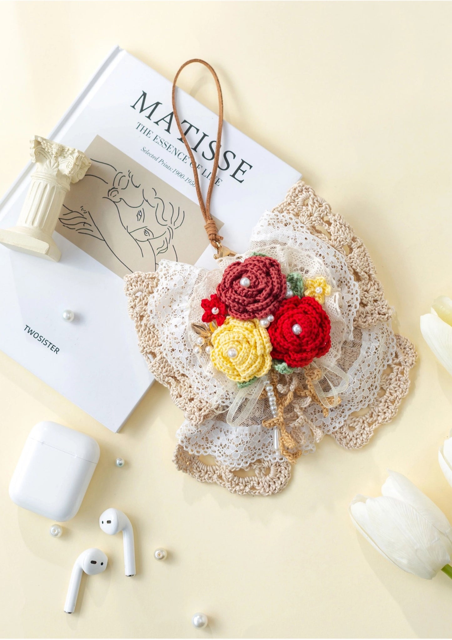 Bow Hair Clip Earphone Case Crochet Kit