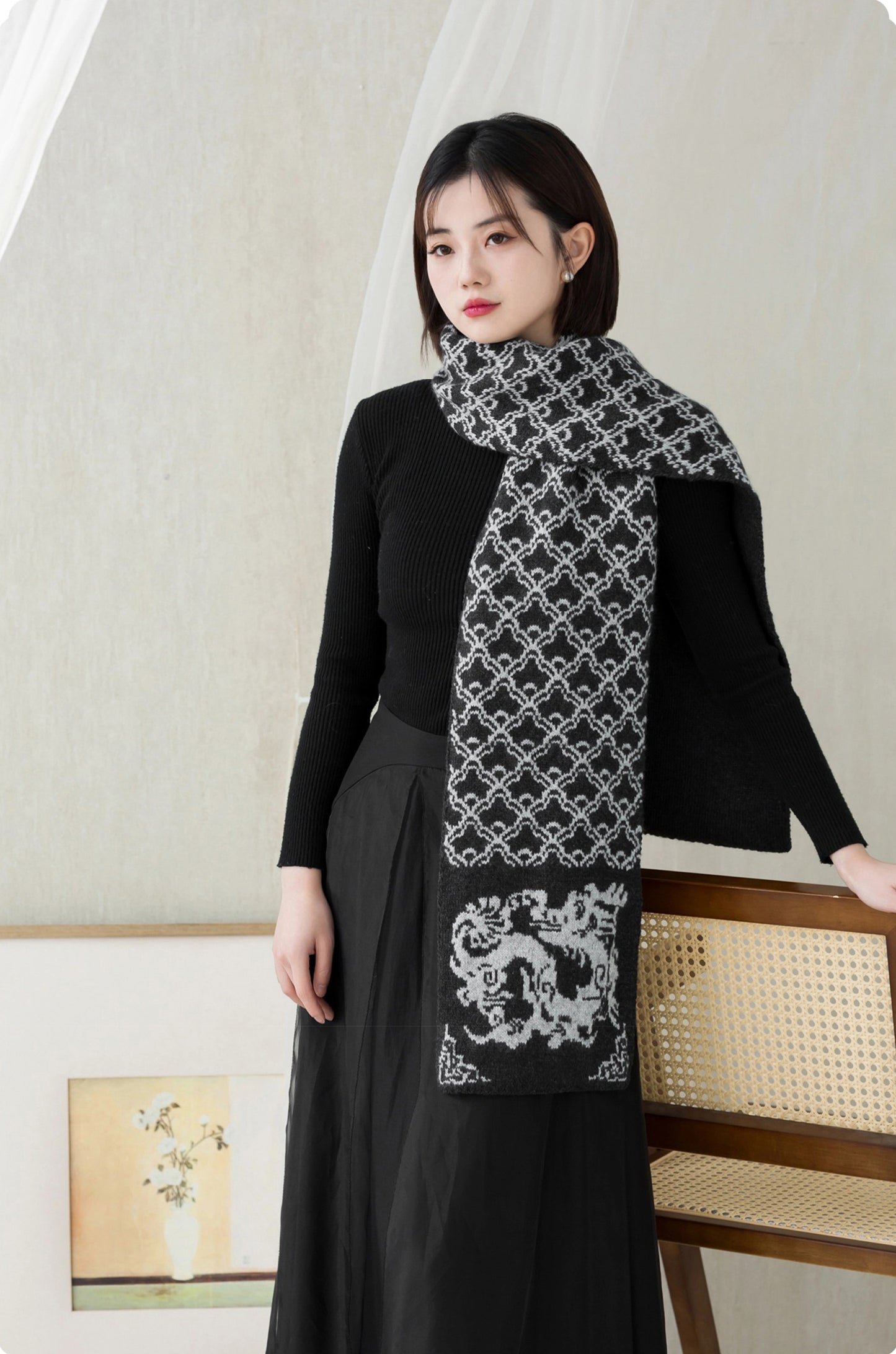 Cloud & Loong Cashmere Scarf Knit Pattern