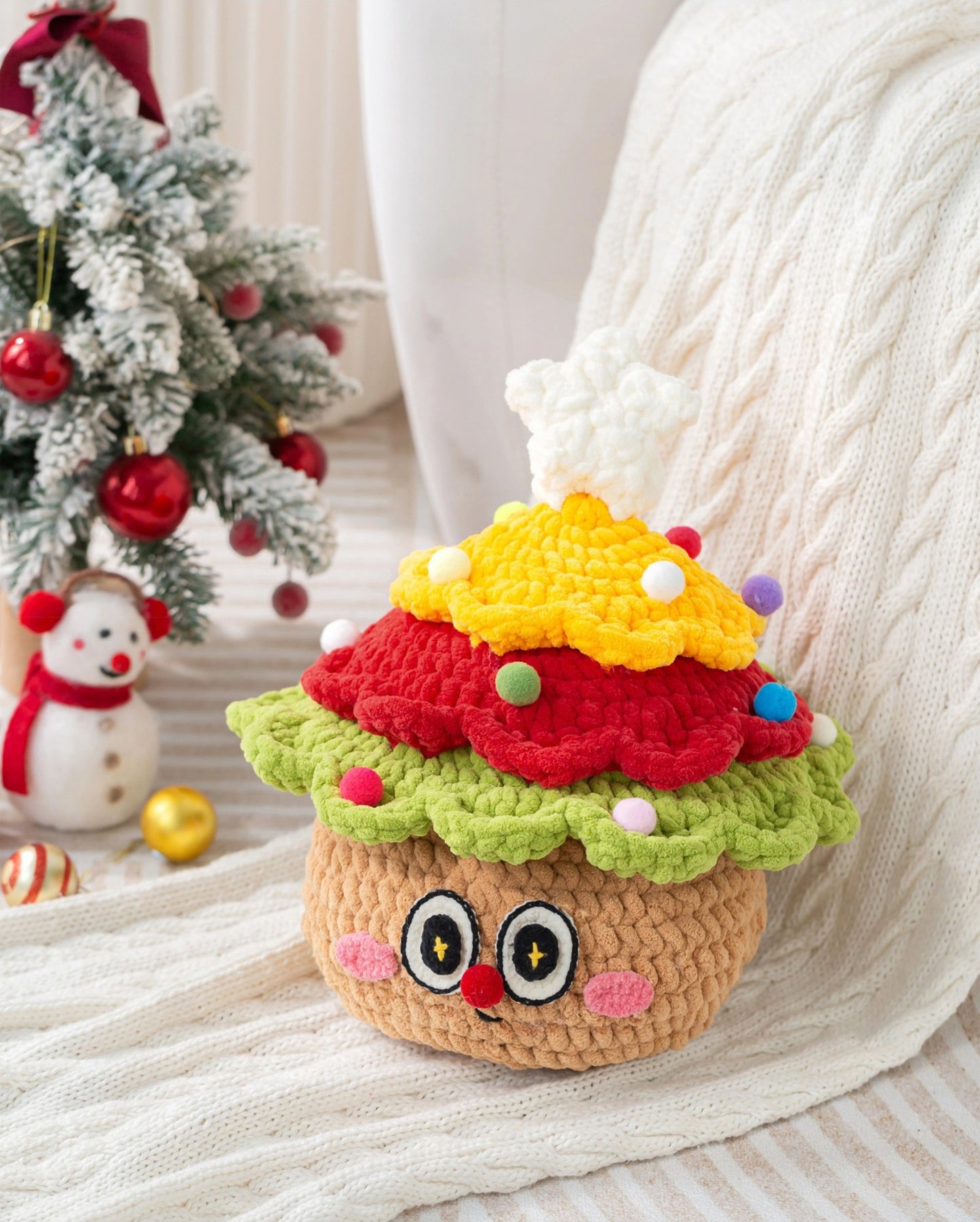 Christmas Tree Pillow Crochet Kit
