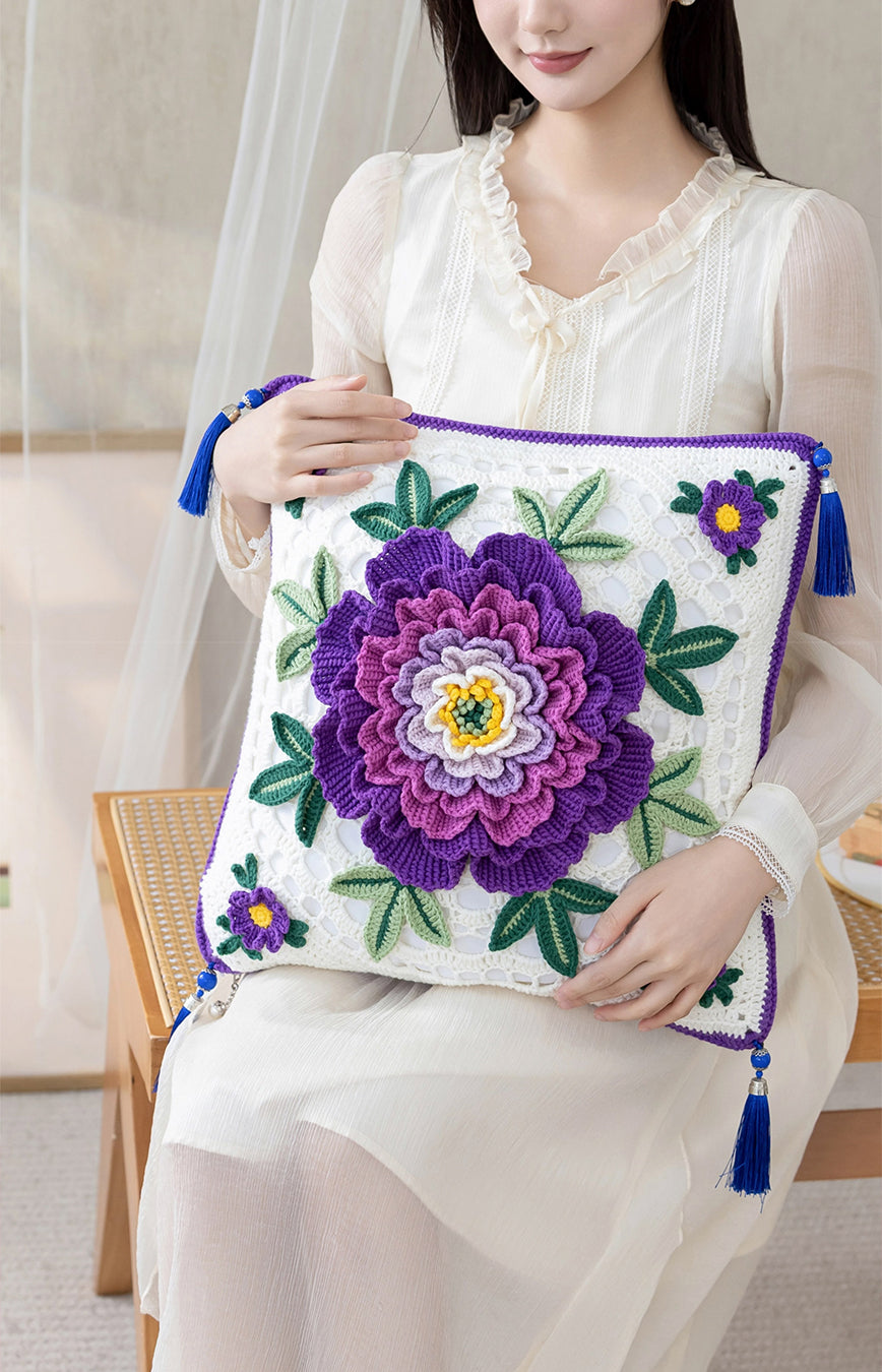 Imperial Peony Blanket Crochet Kit