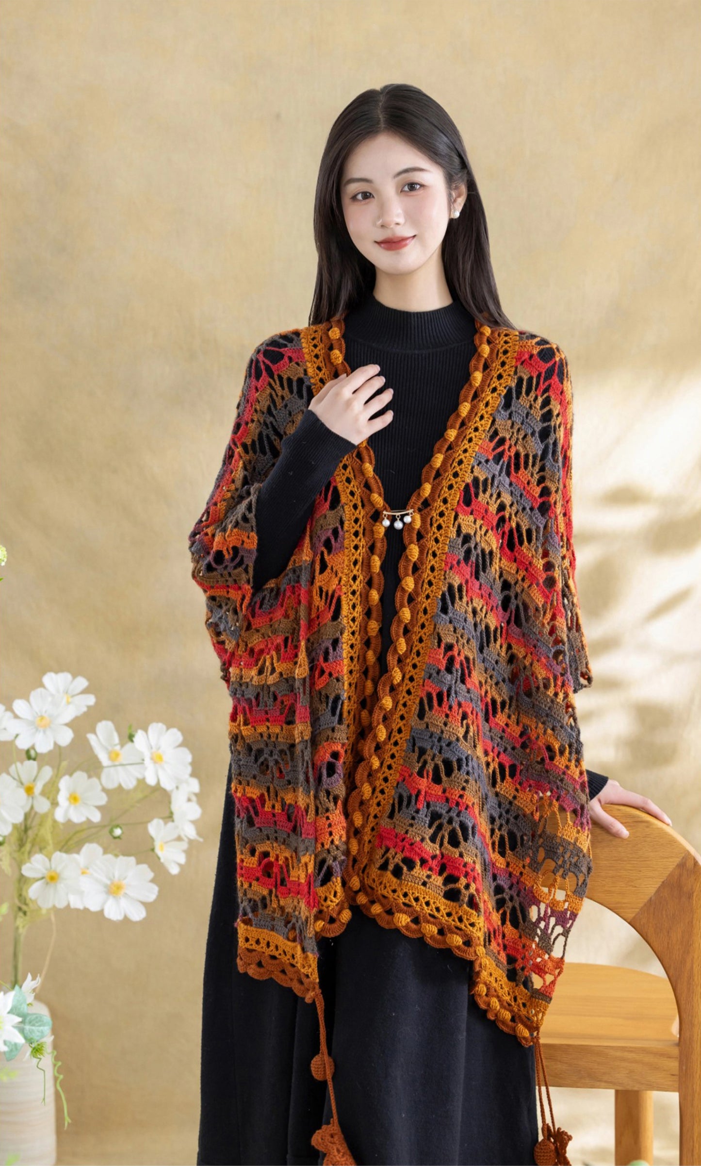 Autumn Maple Shawl Crochet Kit