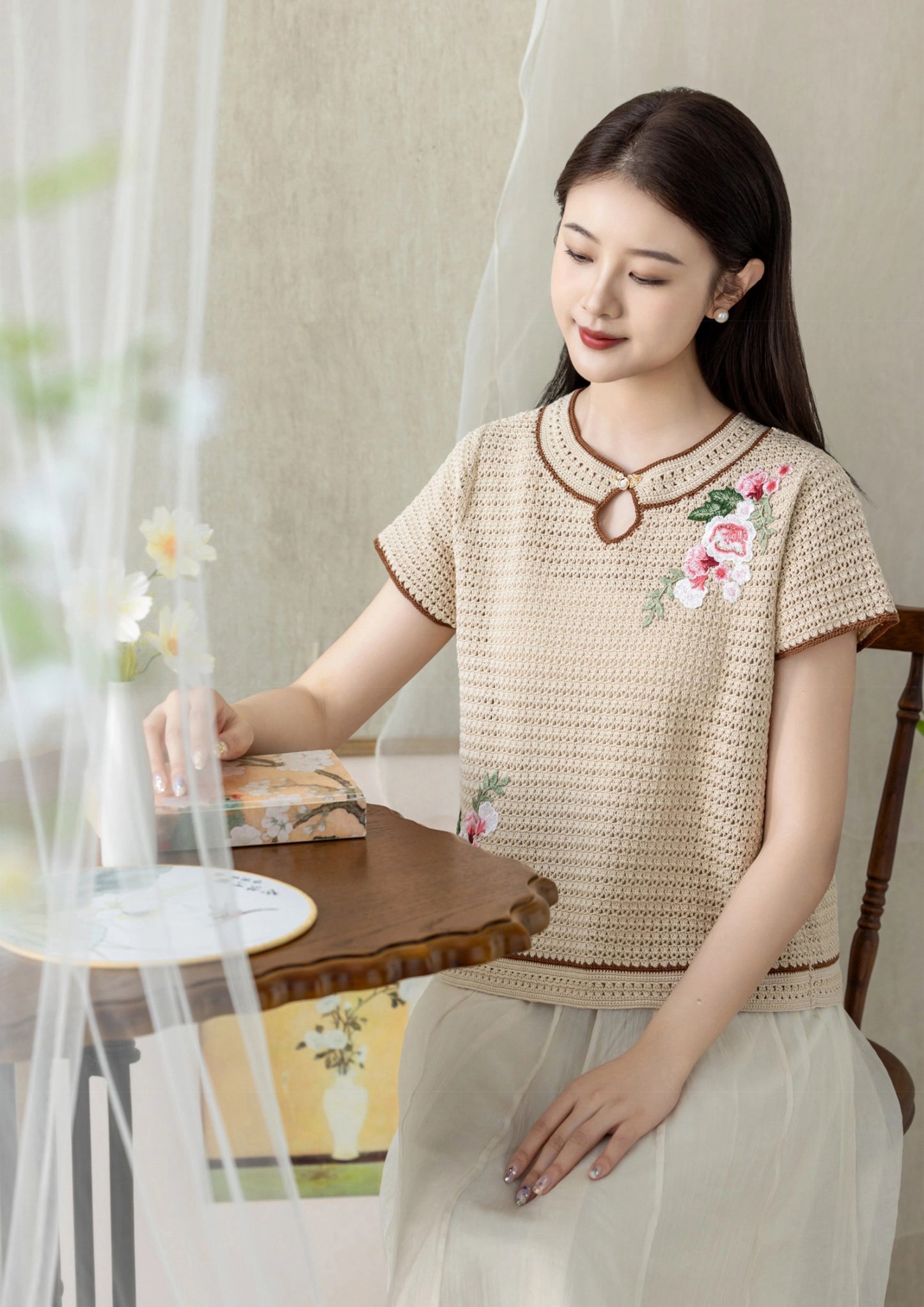 Flower Branch Lace Top Crochet Yarn Kit