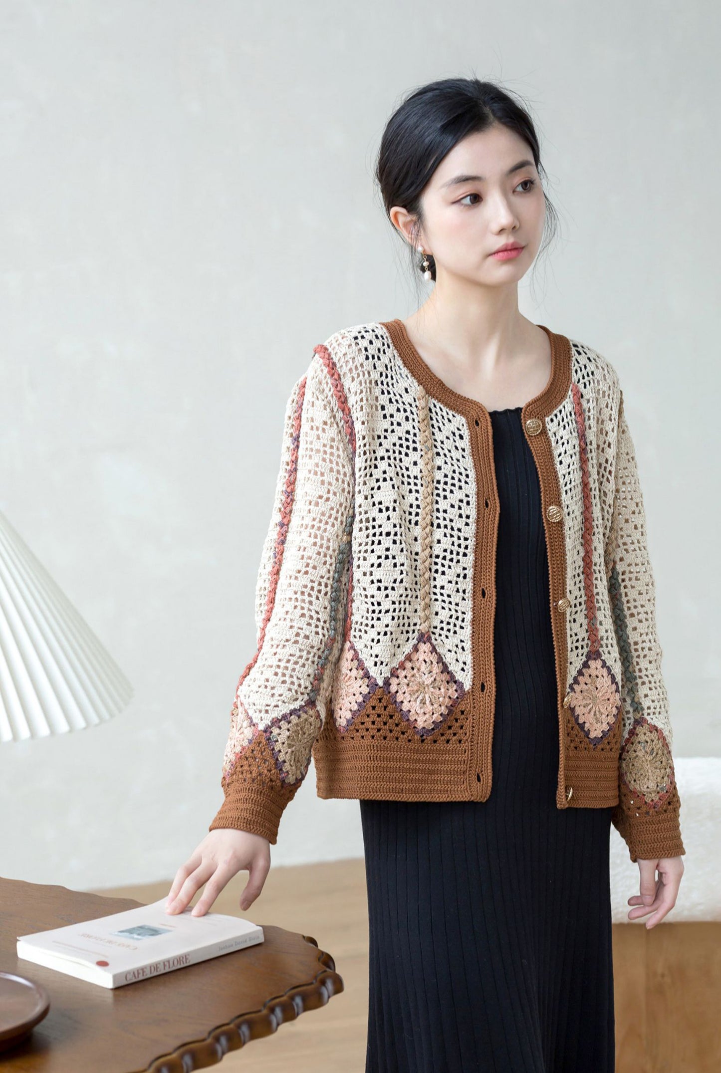 Colorful Grid Cardigan Crochet Kit