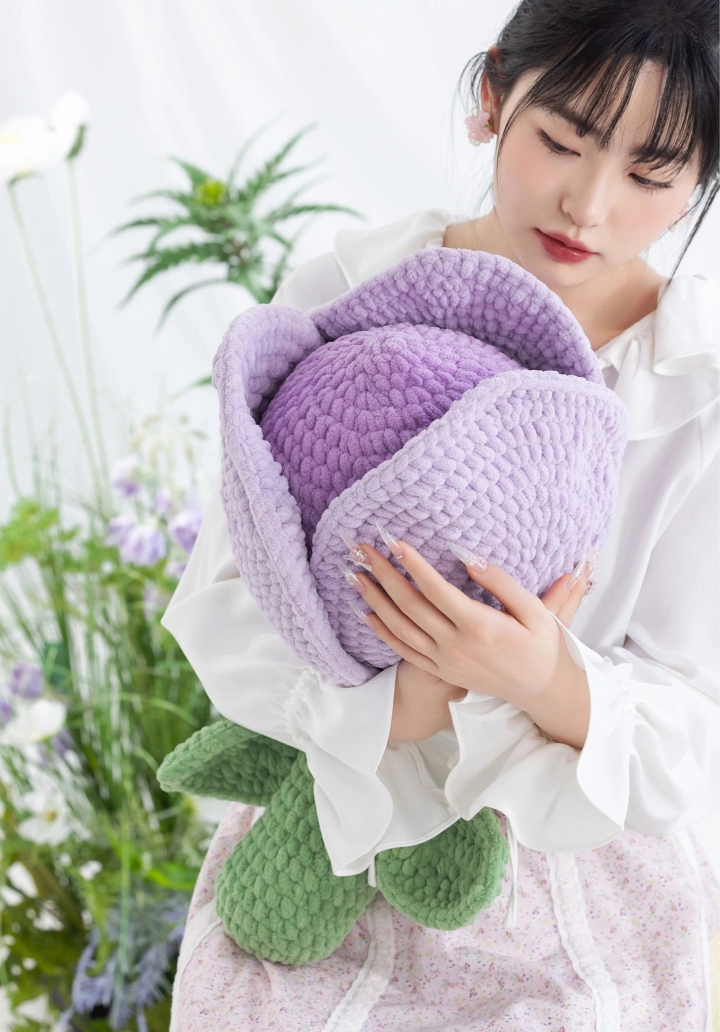 Flower Pillow Crochet Yarn Kit