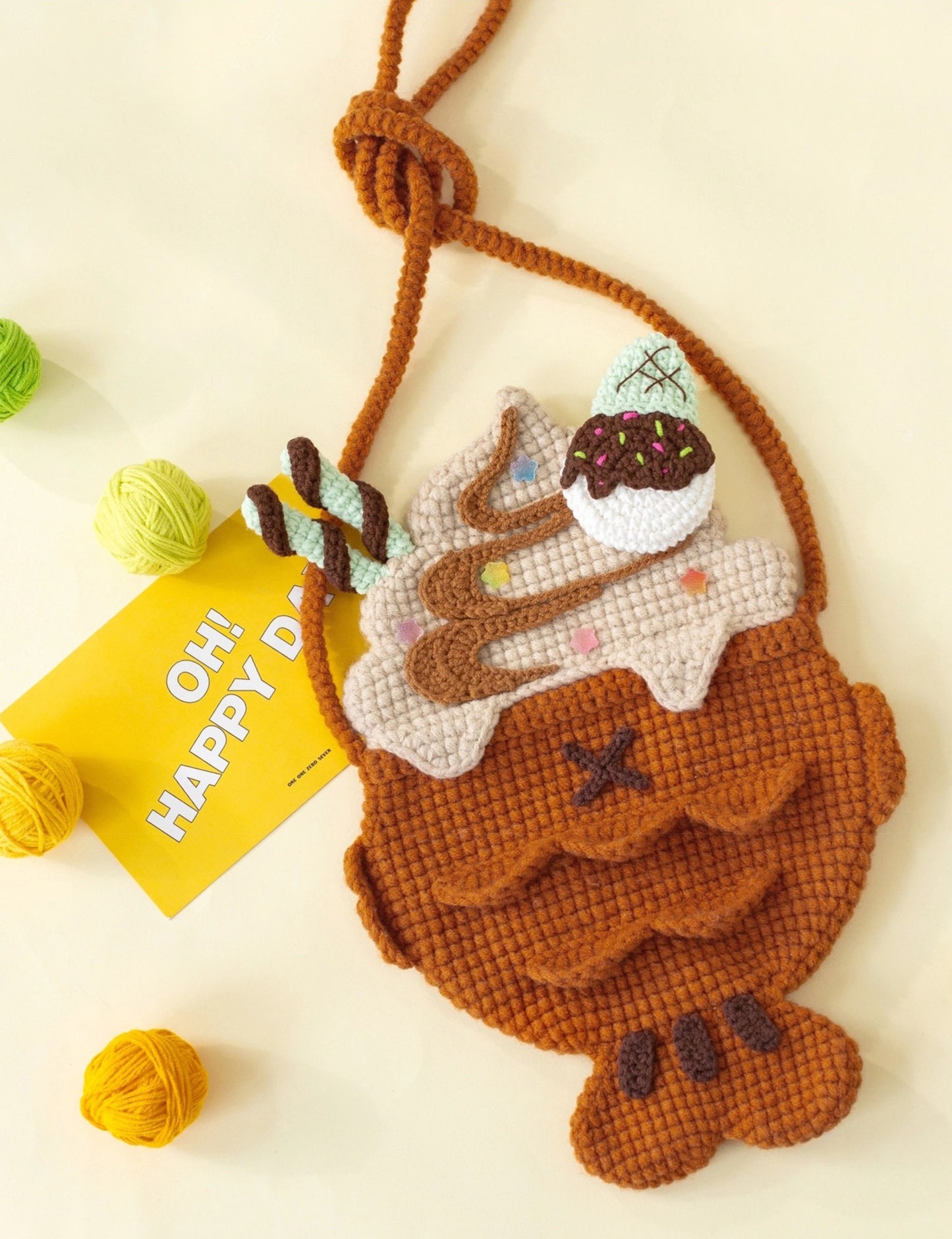 Taiyaki Ice Cream Bag Crochet Pattern