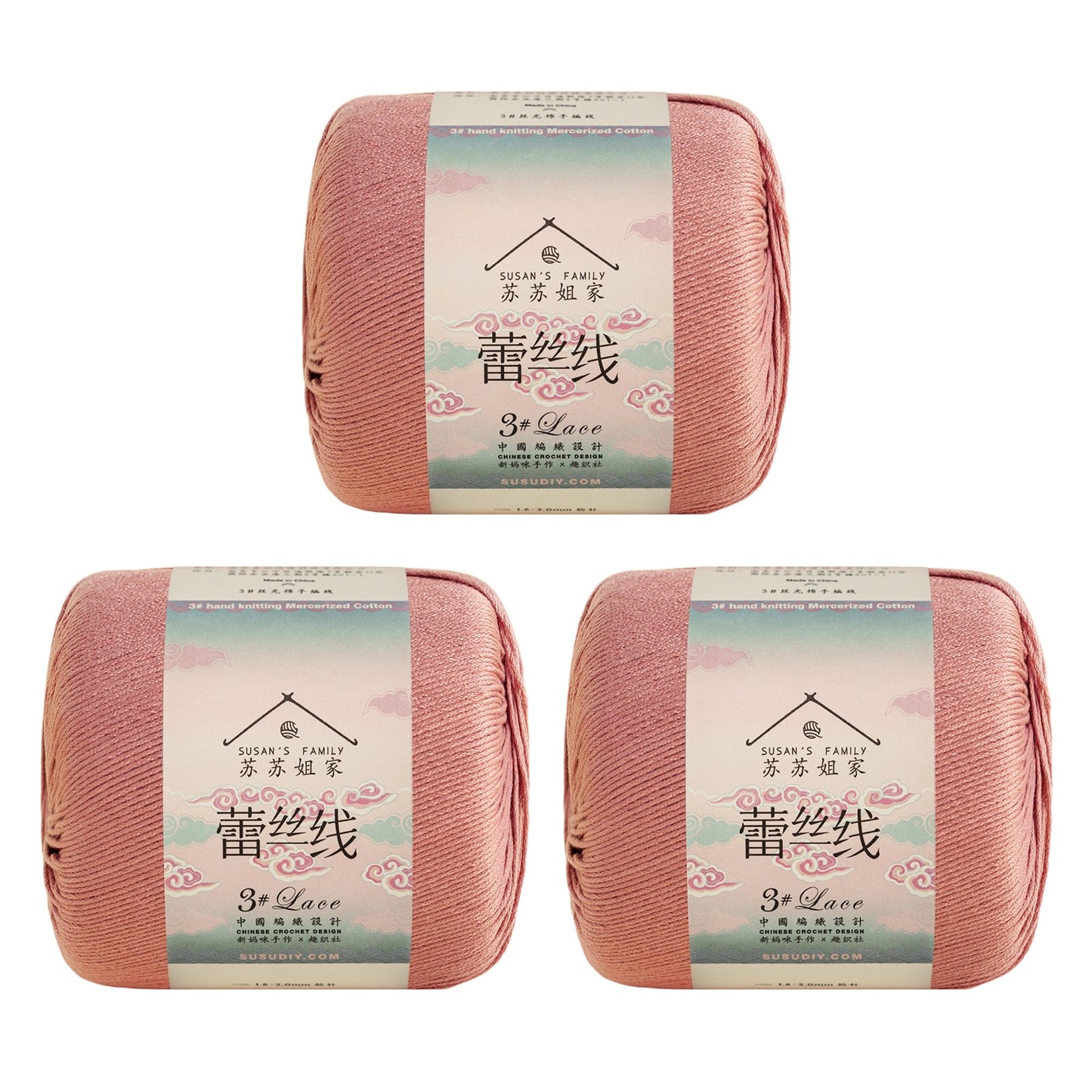 Susan's Family 3# Lace Yarn 3 Packs 【US Warehouse】