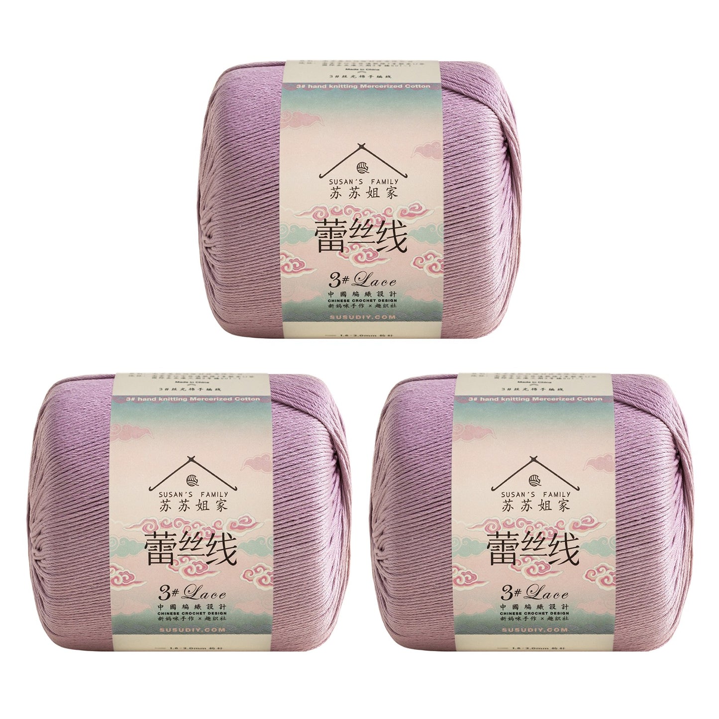 Susan's Family 3# Lace Yarn 3 Packs 【US Warehouse】