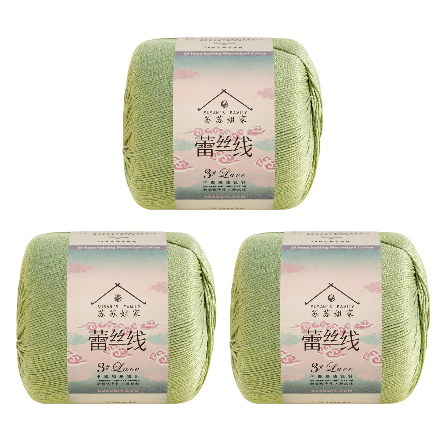 Susan's Family 3# Lace Yarn 3 Packs 【US Warehouse】