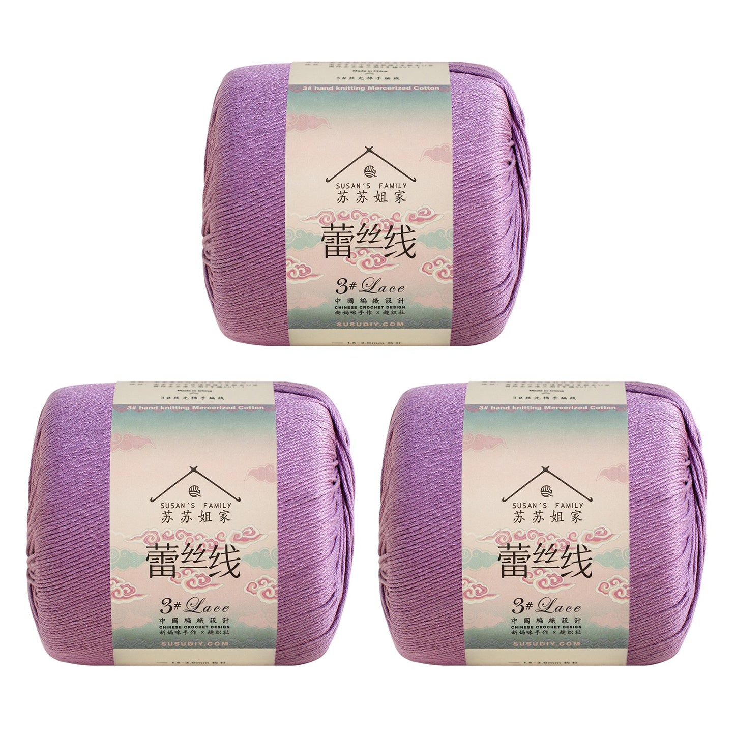 Susan's Family 3# Lace Yarn 3 Packs 【US Warehouse】