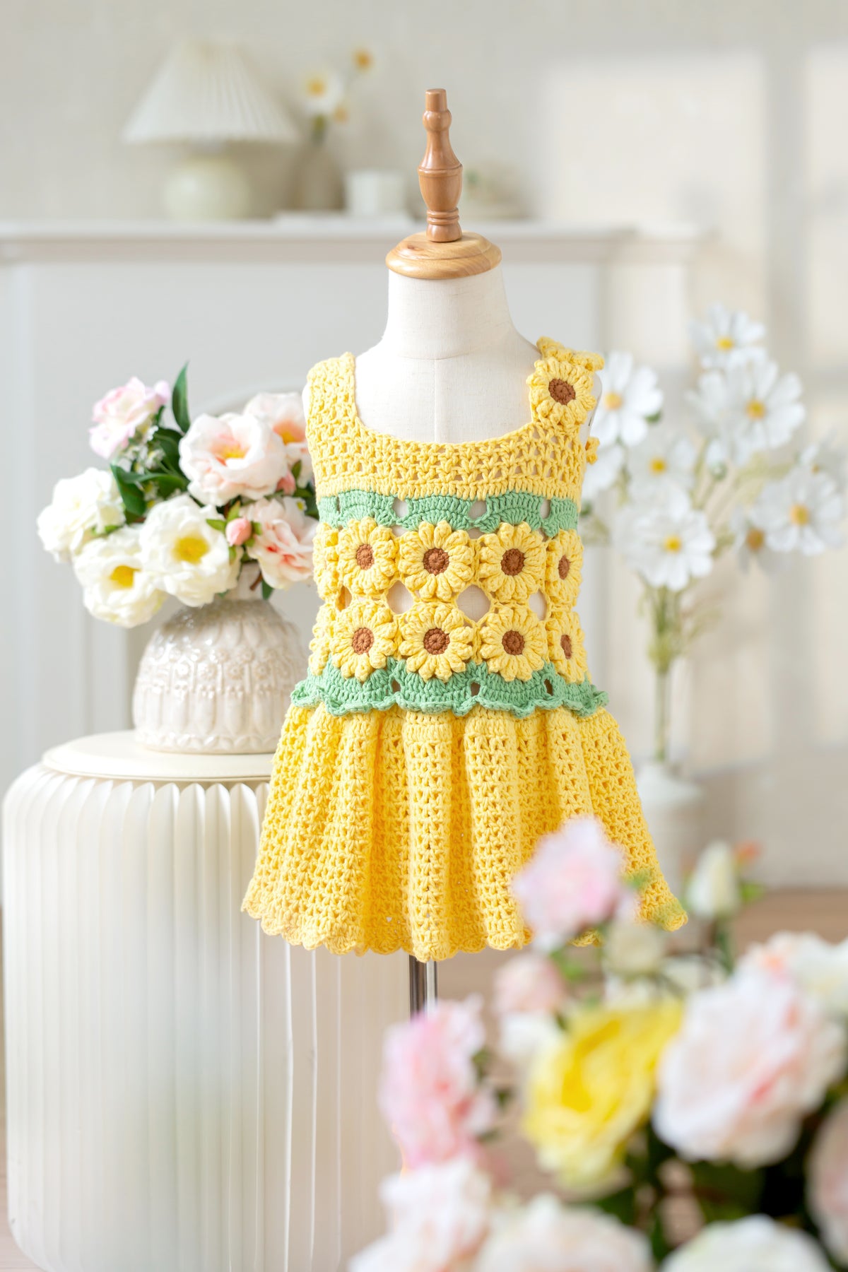 Sunflower Patchwork Dress Crochet Pattern