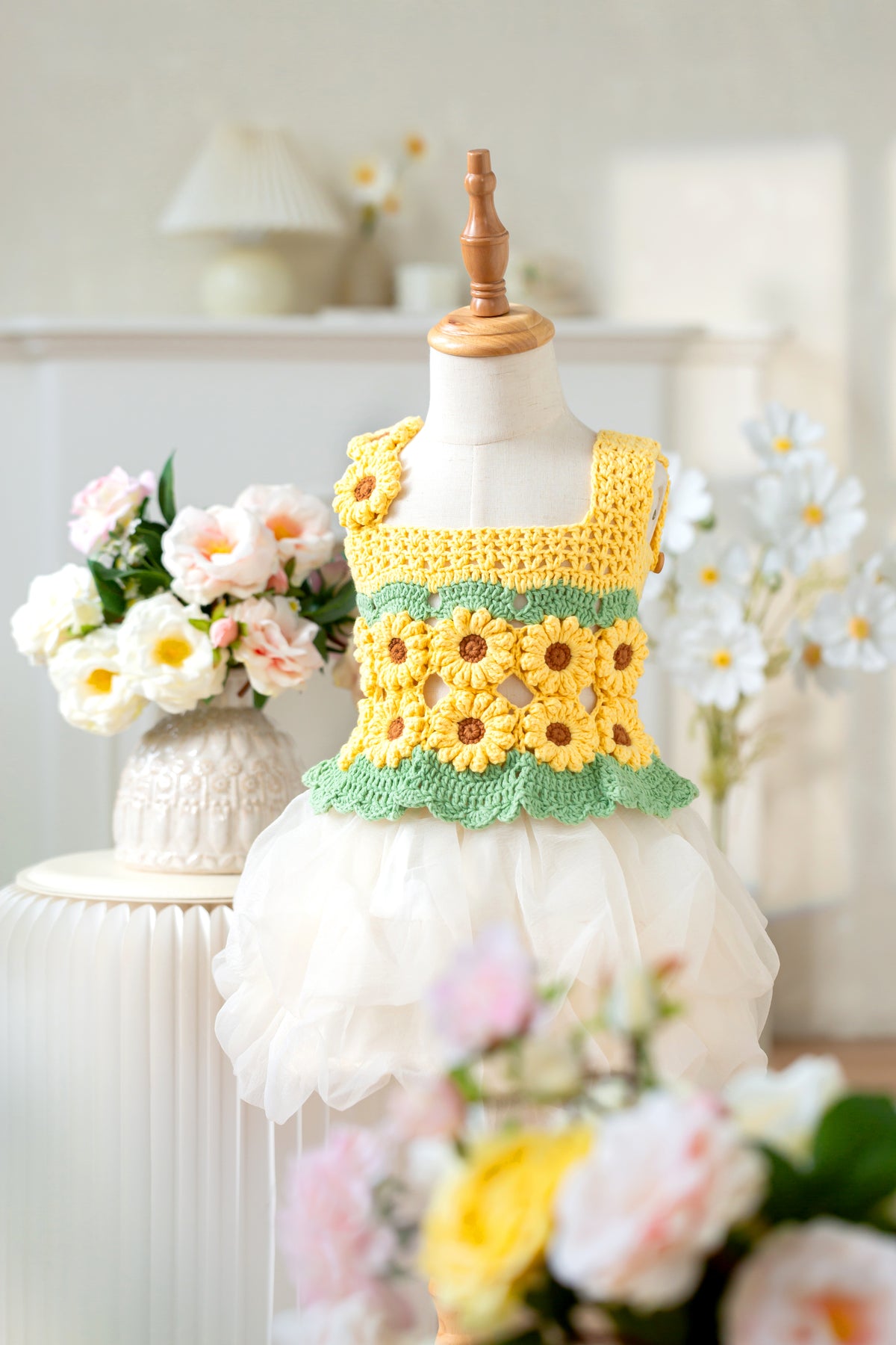 Sunflower Patchwork Dress Crochet Pattern