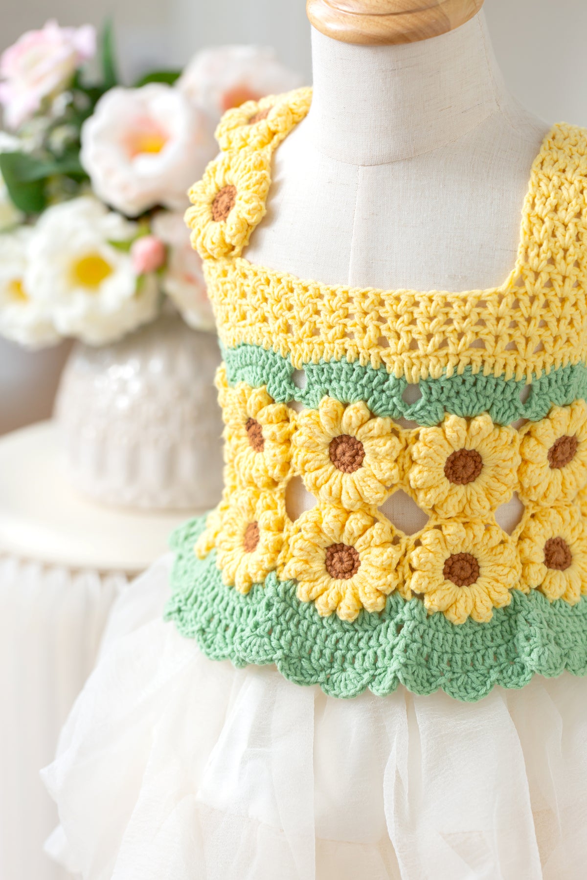 Sunflower Patchwork Dress Crochet Pattern