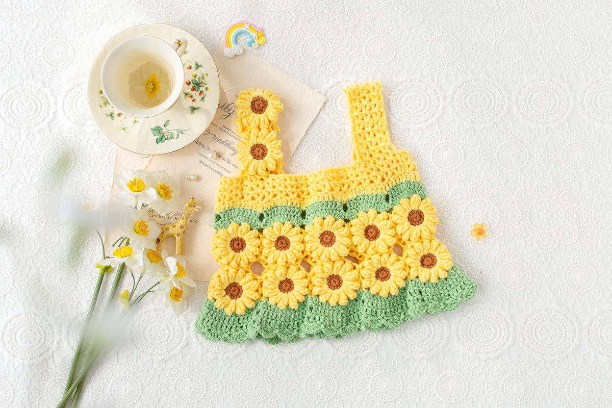 Sunflower Patchwork Dress Crochet Pattern