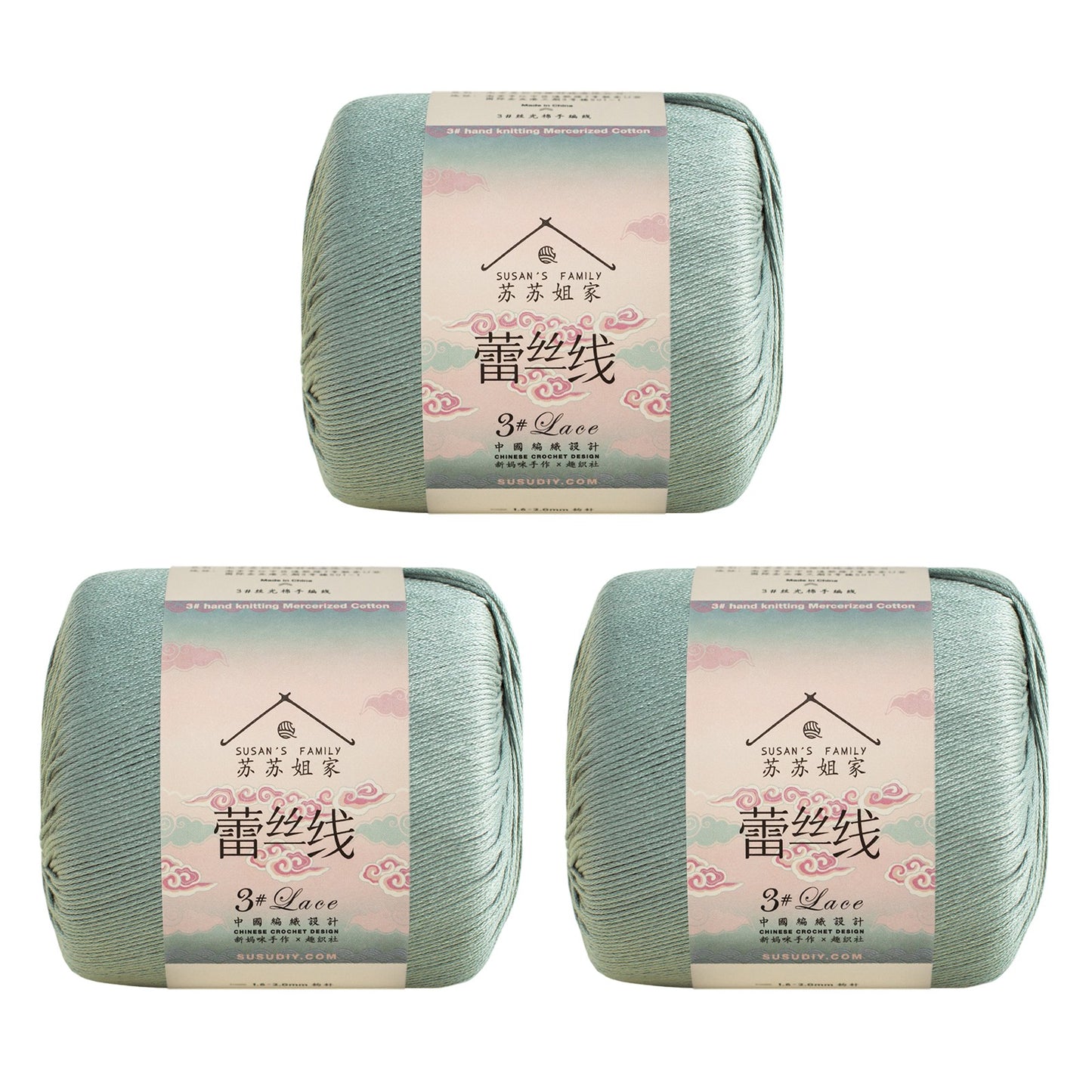 Susan's Family 3# Lace Yarn 3 Packs 【US Warehouse】
