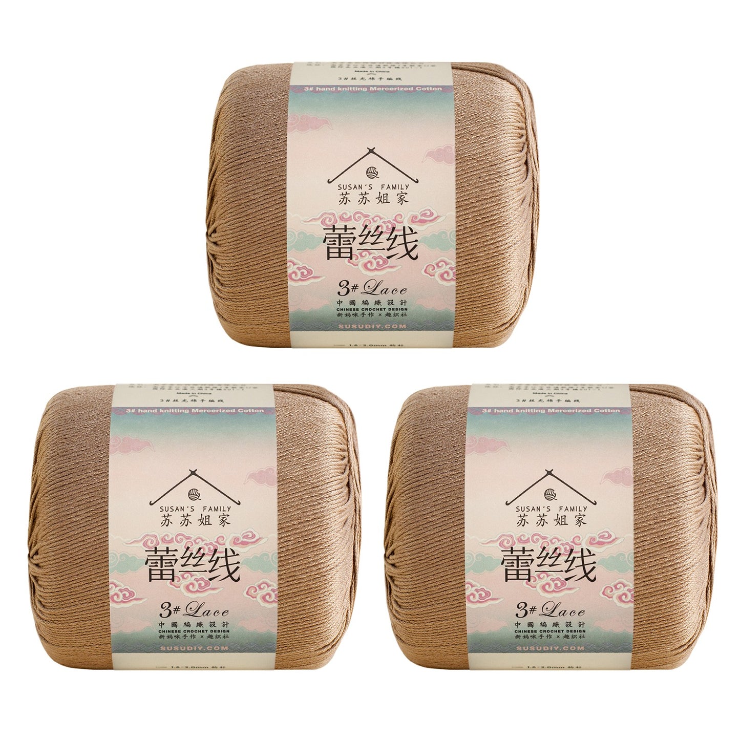 Susan's Family 3# Lace Yarn 3 Packs 【US Warehouse】