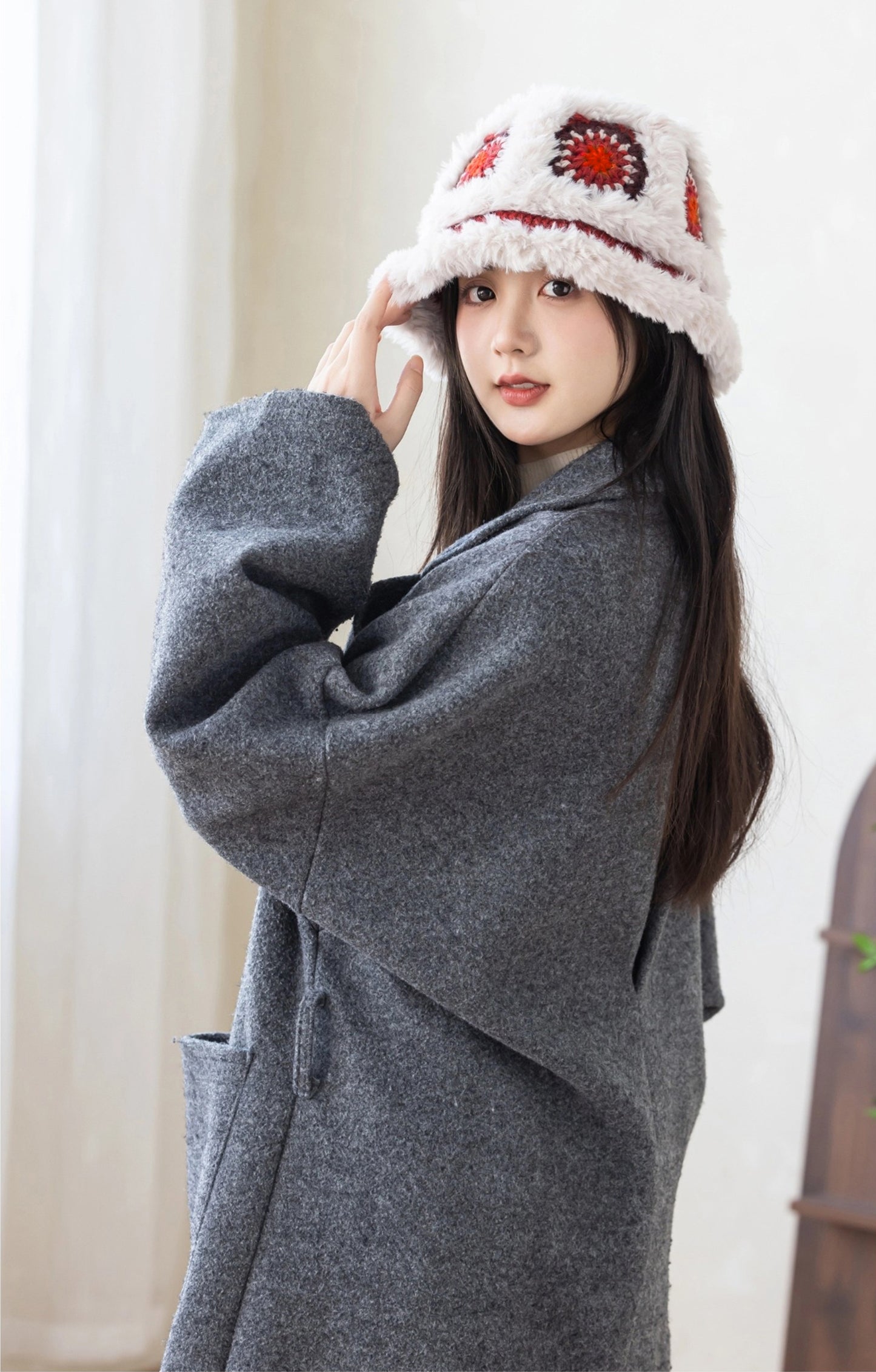 Fluffy Motif Hat Crochet Kit