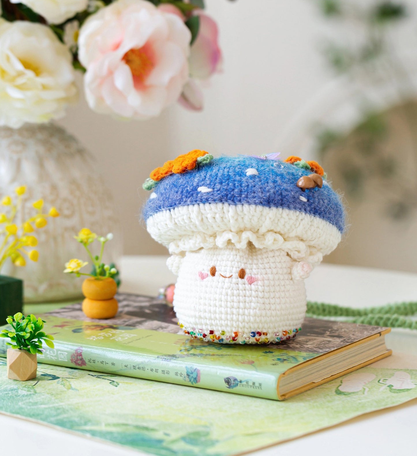 Mushroom Drawstring Bag Crochet Kit