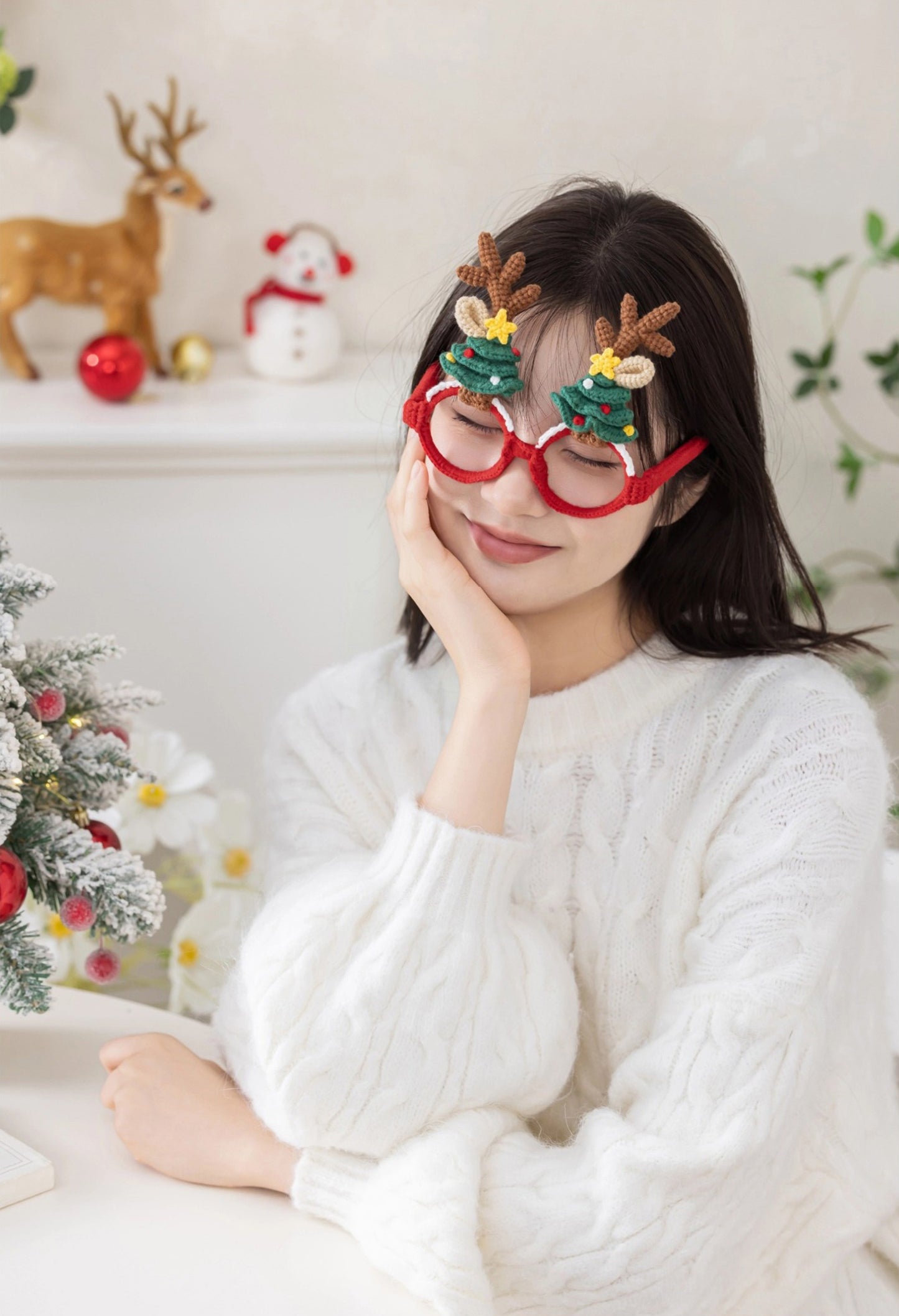 Antler Christmas Glasses Crochet Pattern