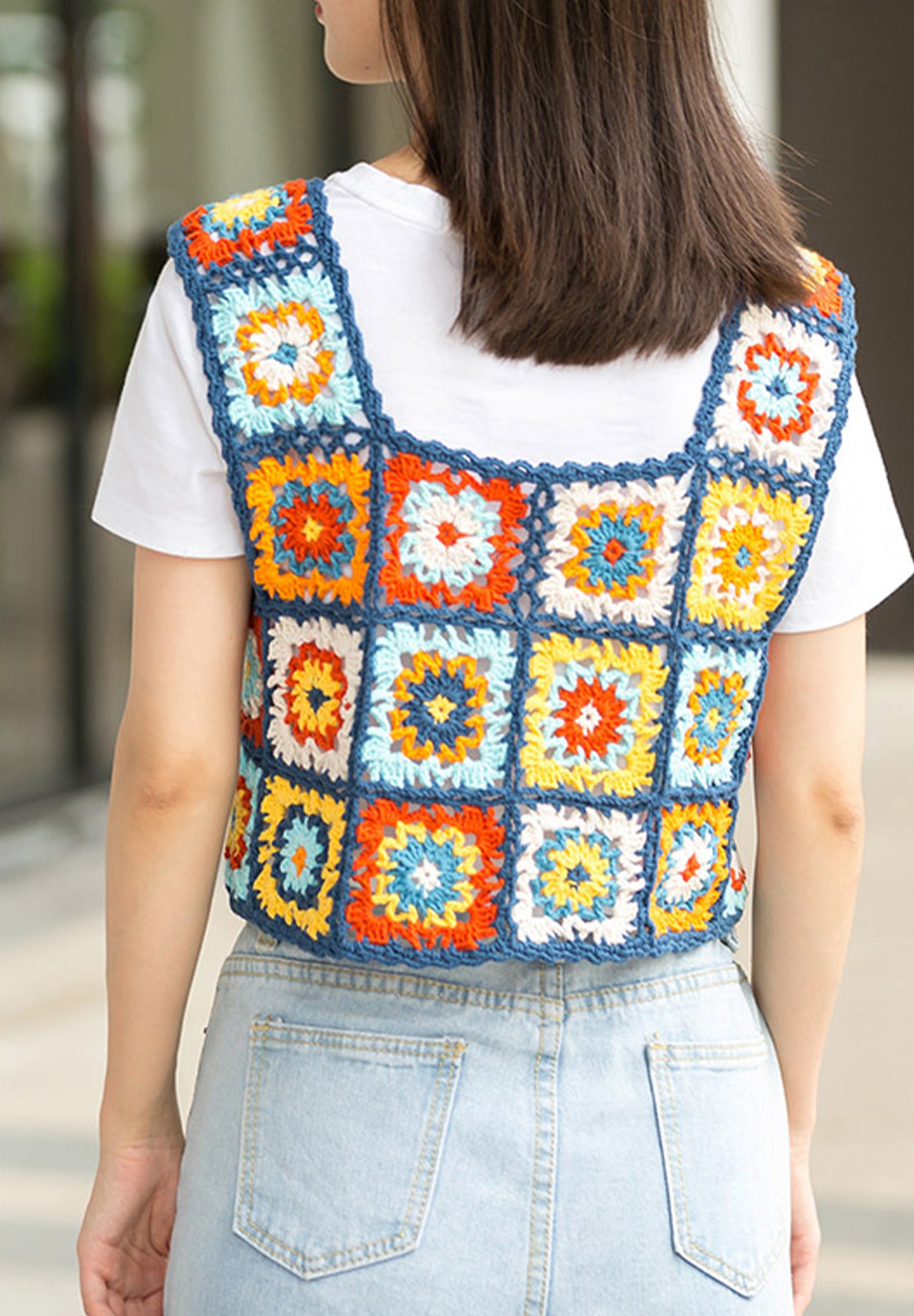 Granny Square Vest Crochet Pattern