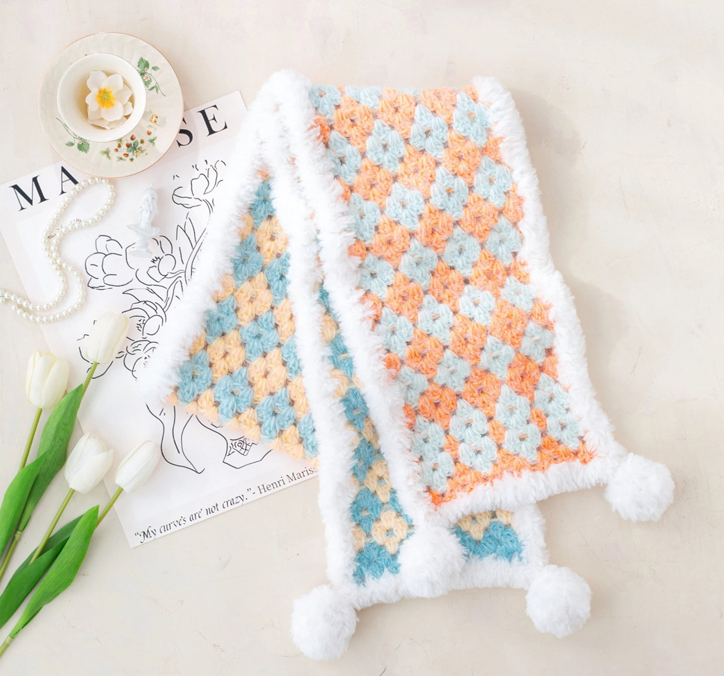 Gradient Diamond Scarf Crochet Pattern