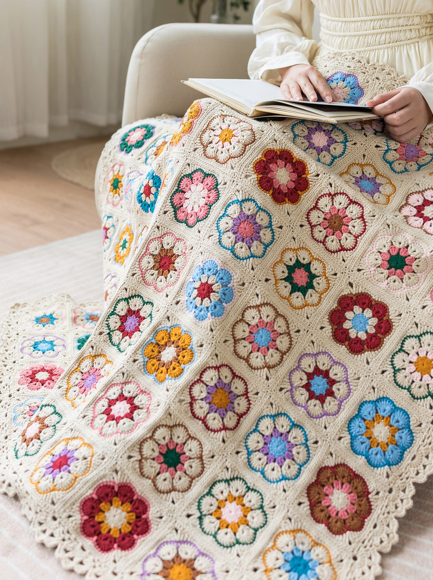 Garden Motif Blanket Crochet Kit