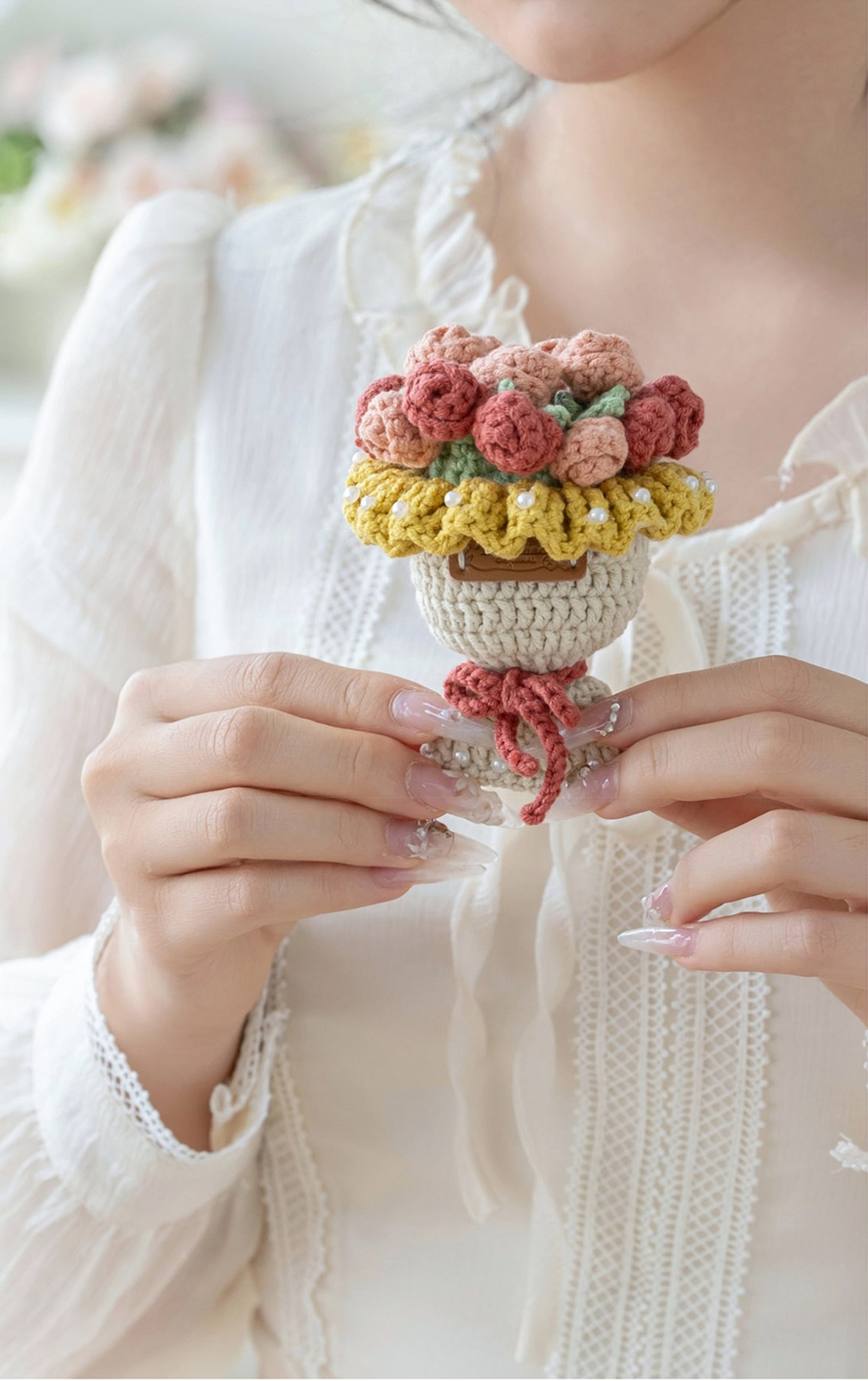 Flower Egg Pouch Crochet Yarn Kit