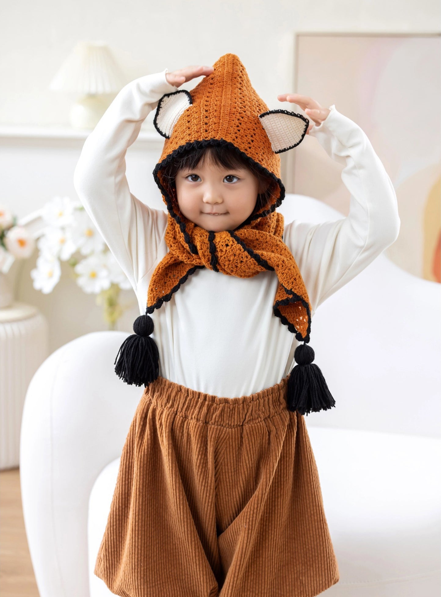 Fox Hooded Scarf Crochet Pattern