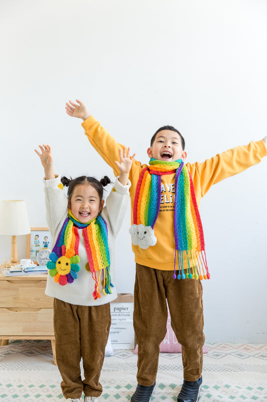 Rainbow Daisy Scarf Crochet Pattern