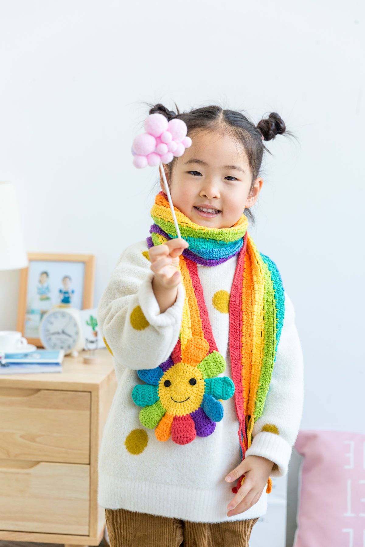 Rainbow Daisy Scarf Crochet Kit