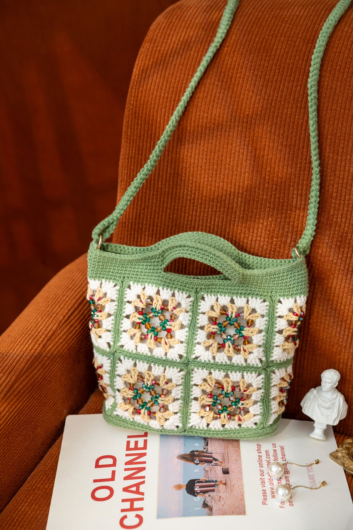 Granny Square Beads Bag Crochet Kit