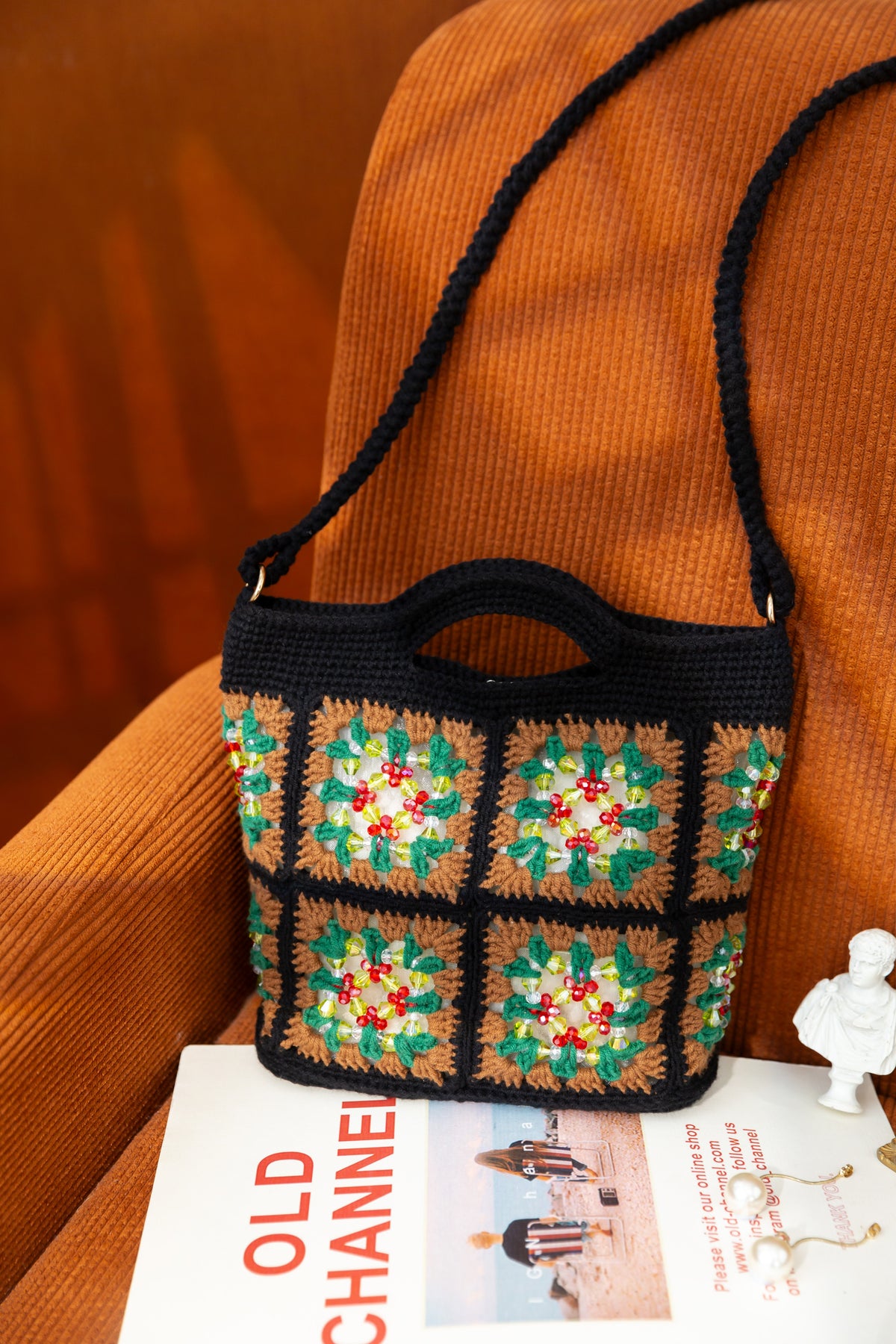 Granny Square Beads Bag Crochet Kit