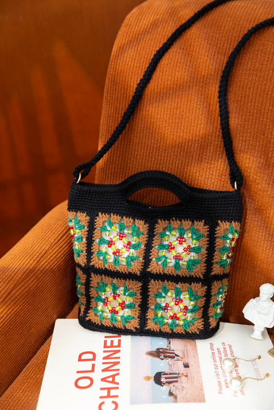 Granny Square Beads Bag Crochet Pattern