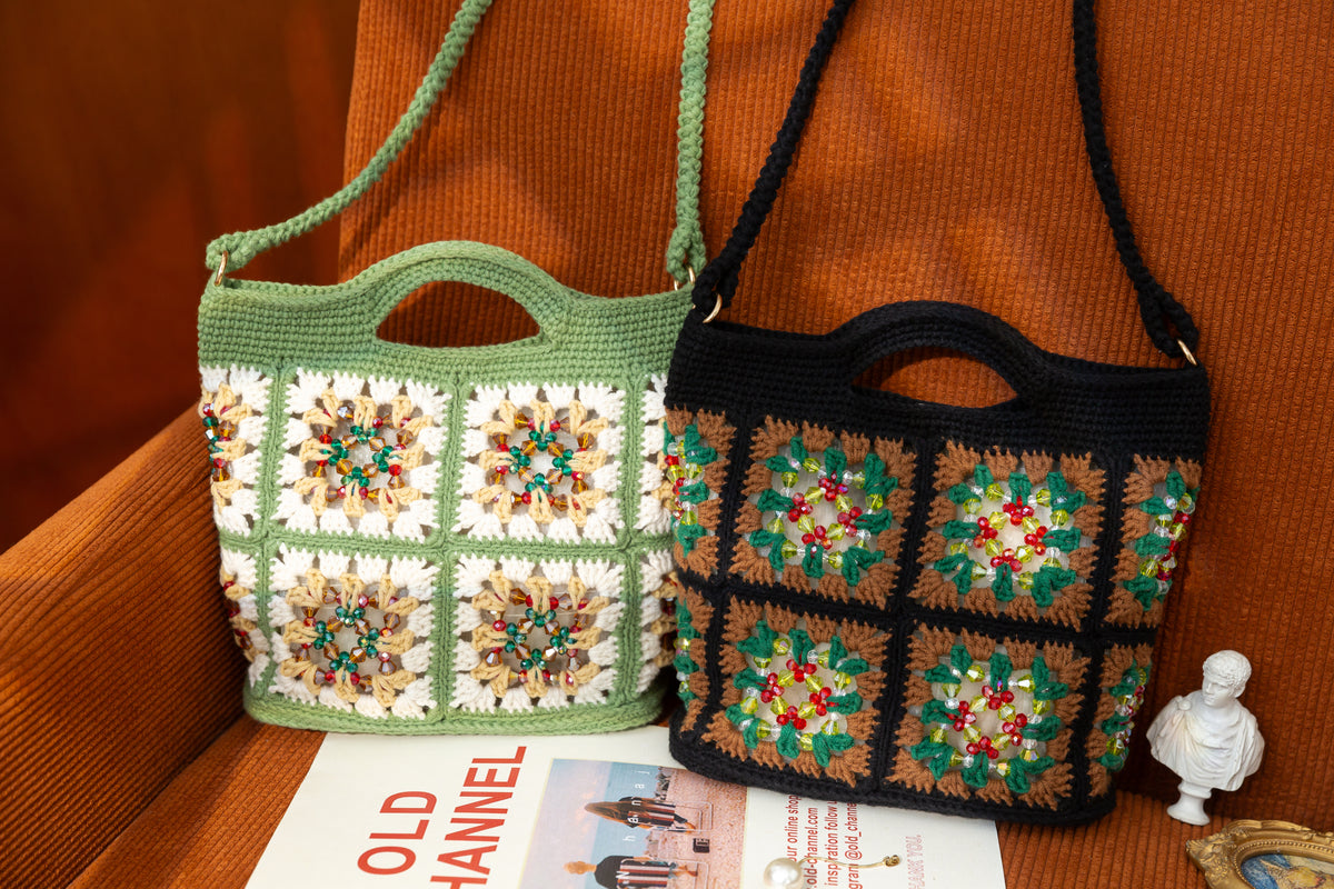 Granny Square Beads Bag Crochet Kit
